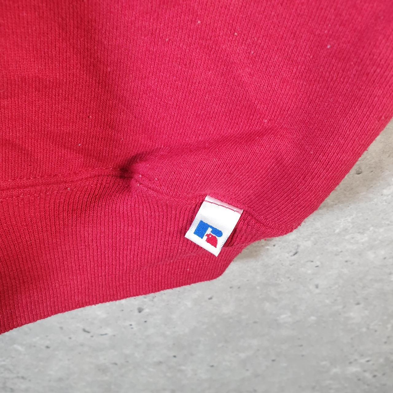 Vintage Russell Athletic Full Zip Blank Baggy Vest Sweatshirt Men’s 2XL Red