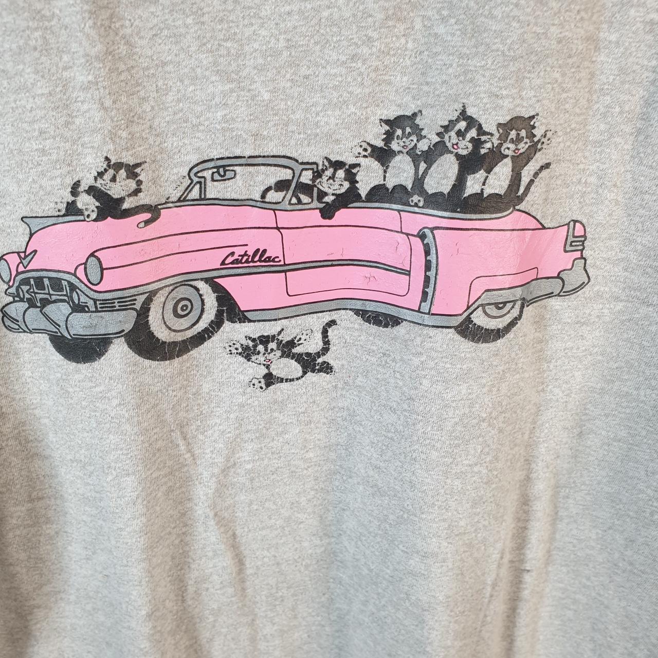 Vintage Cattilac Cadillac Graphic Car 90s USA Single Stitch T Shirt Men’s Small Grey