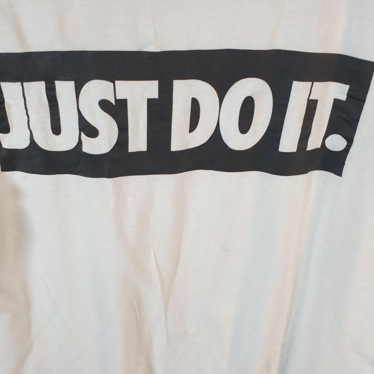Vintage Nike Just Do It Spellout T Shirt Men’s Medium White Swoosh Logo