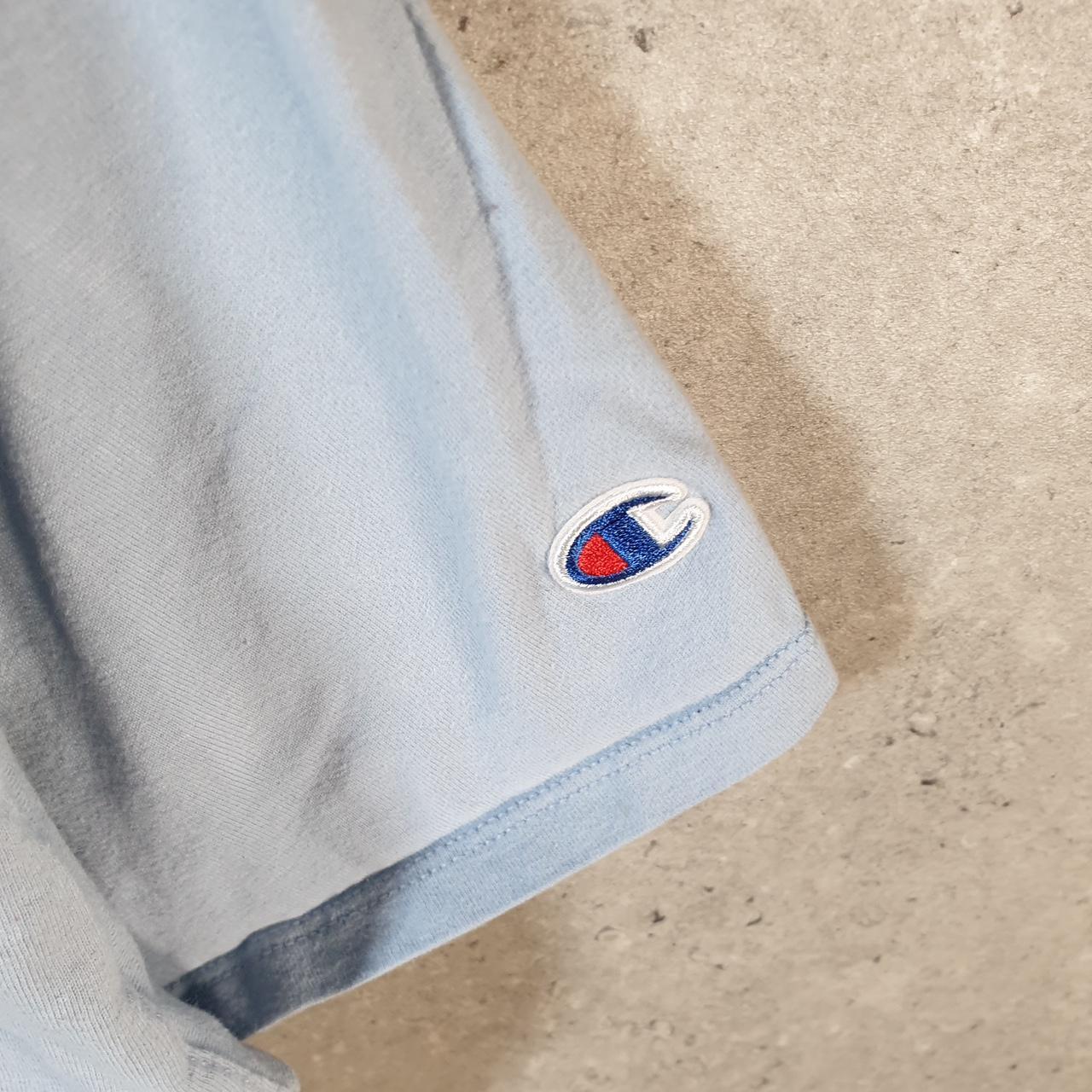 Vintage Champion Spellout Logo T Shirt Mens XL Blue USA Athletic