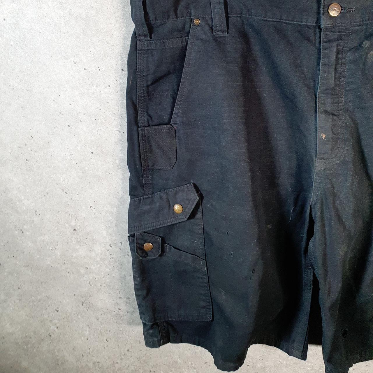 Vintage Carhartt Baggy Carpenter Shorts Jorts Cargo Men’s W42 Black Relaxed Fit Workwear Big Fish Vintage