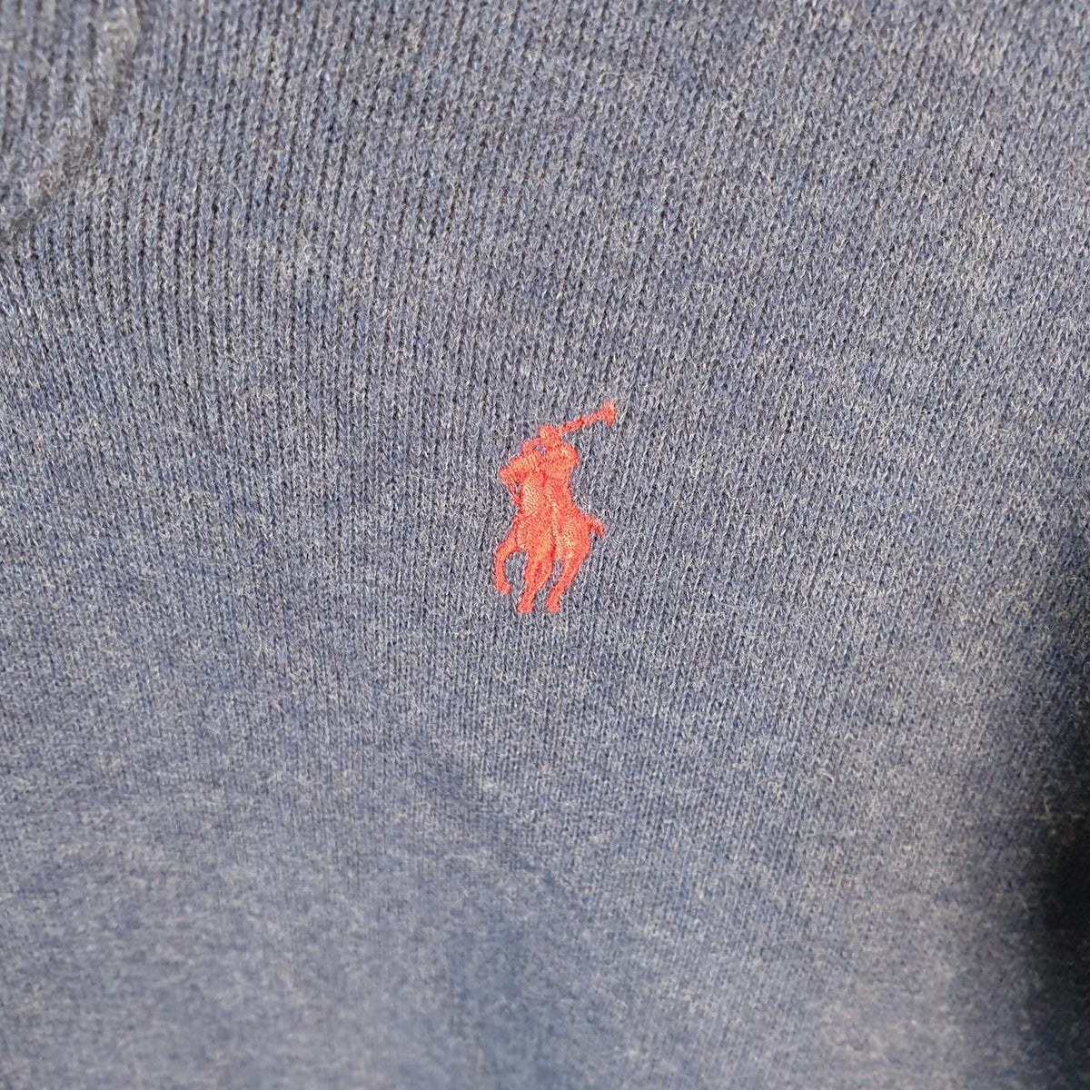 Vintage Ralph Lauren Polo 1/4 Button Sweatshirt Men’s Medium Navy Blue Cotton Pullover Pony
