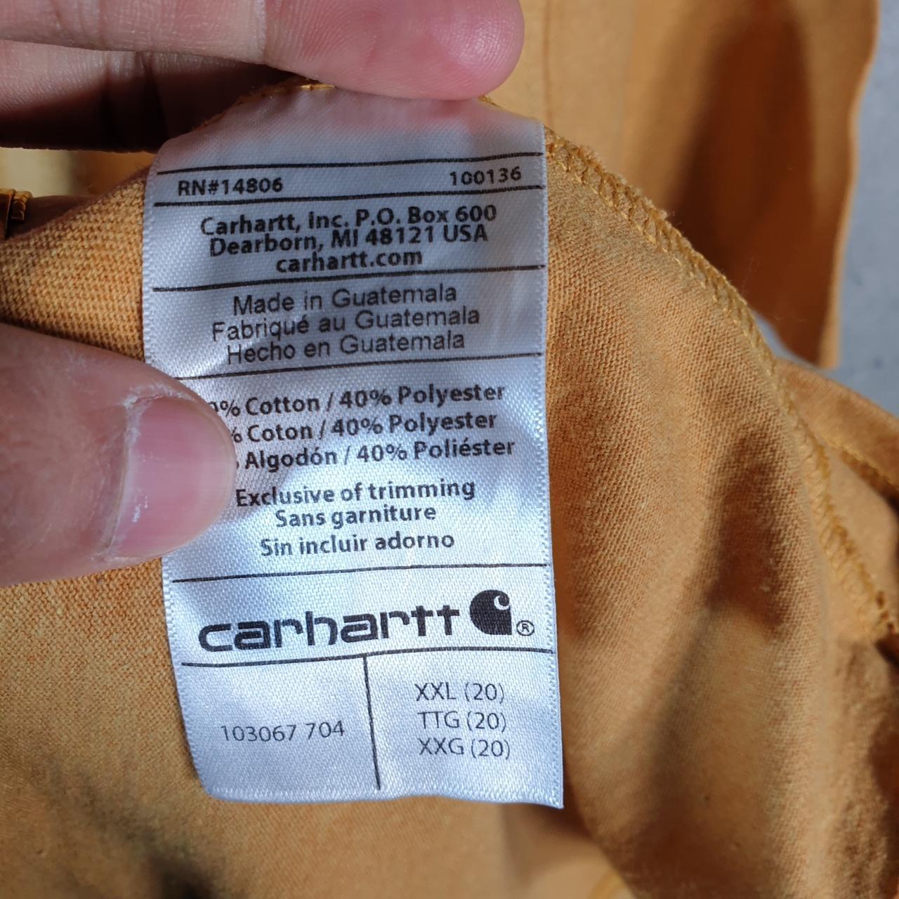 Vintage Carhartt Pocket T Shirt Womens 2XL Orange Workwear Chore Utility Original Fit C9193