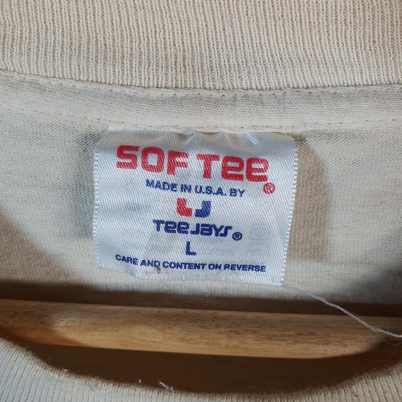 Vintage Softee TeeJays Air Waves US Marshall USA Single Stitch T Shirt Men’s Large Beige