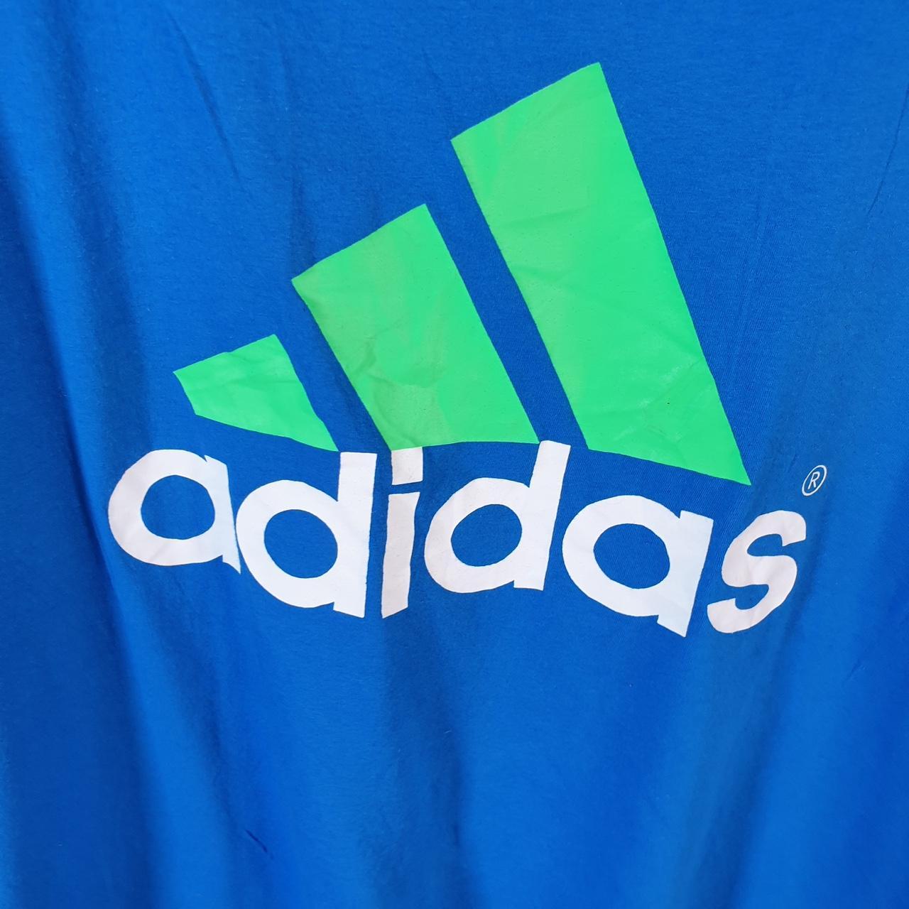 Vintage Adidas Go To Tee T Shirt Men’s 2XL Blue Three Stripes Logo Athletic