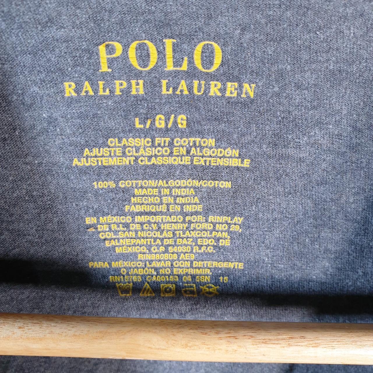 Vintage Ralph Lauren Polo T Shirt Men’s Large Grey Embroidered Classic Fit Pony C8579