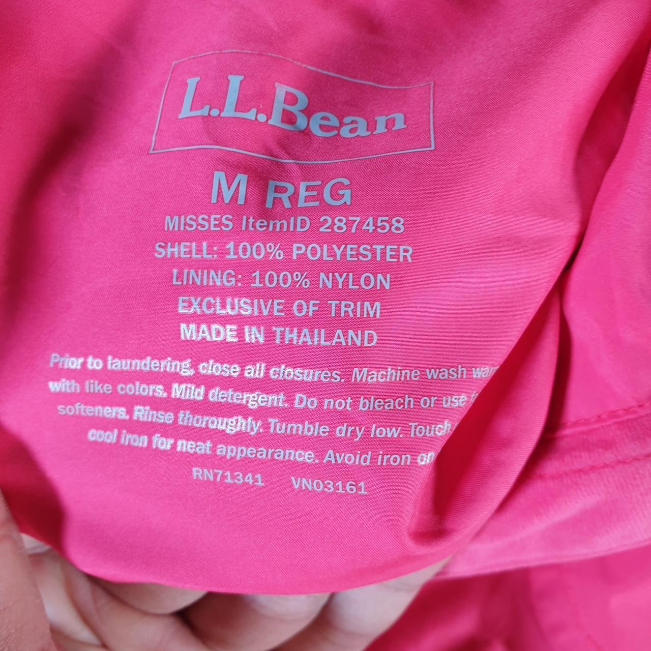 Vintage L.L. Bean Polartec Outdoors Nylon Jacket Womens Medium Pink Full Zip Waterproof