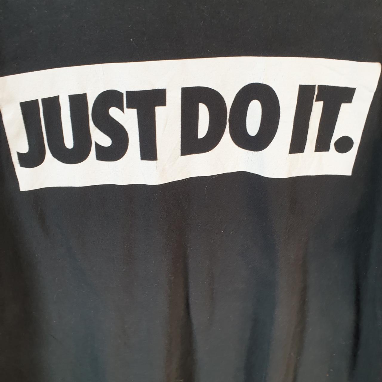 Vintage Nike Spellout Just Do It T Shirt Men’s Large Black Logo Swoosh Athletic