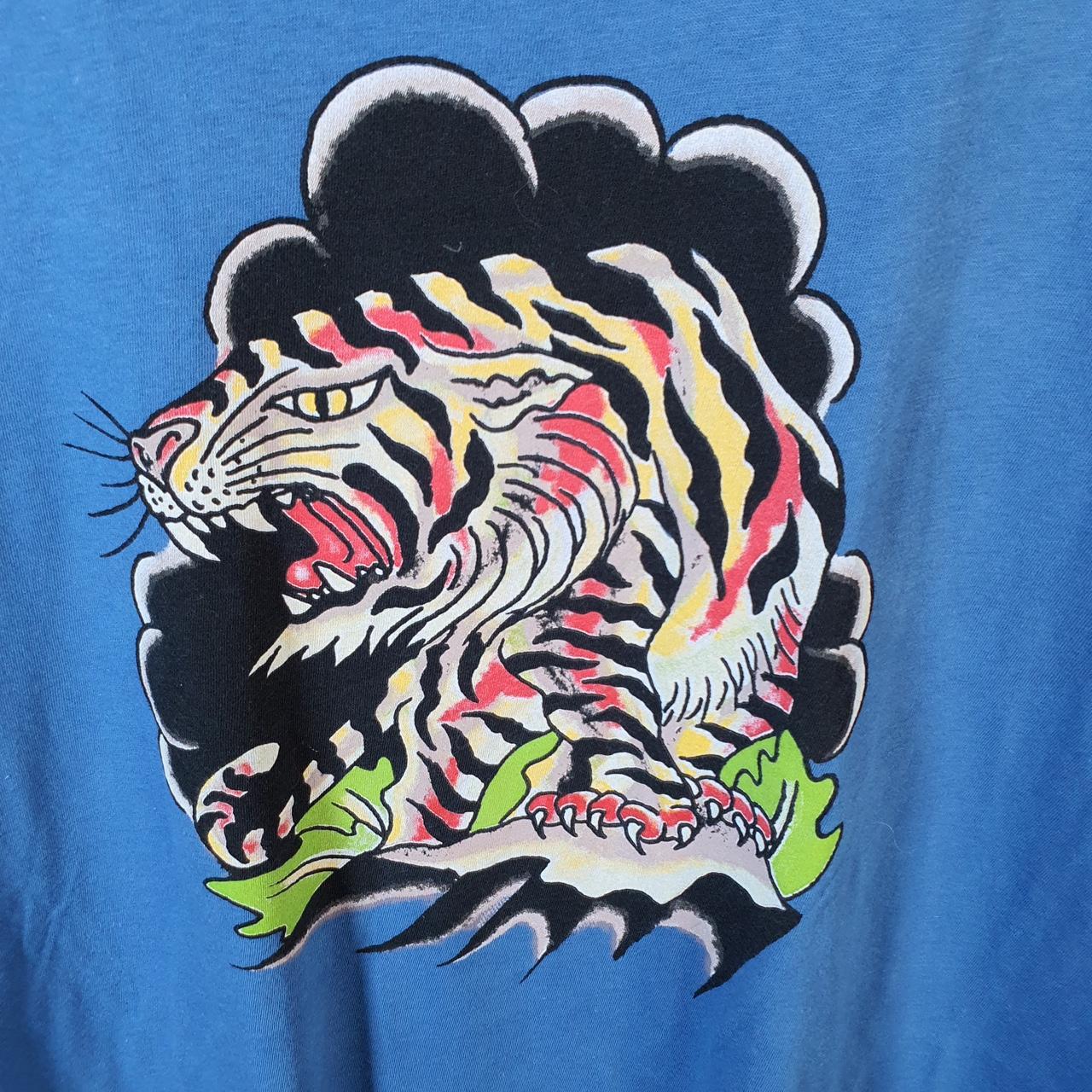 Vintage Ed Hardy T Shirt Men’s XL Blue Christian Audigier Love Heart Graphic Skull Y2K