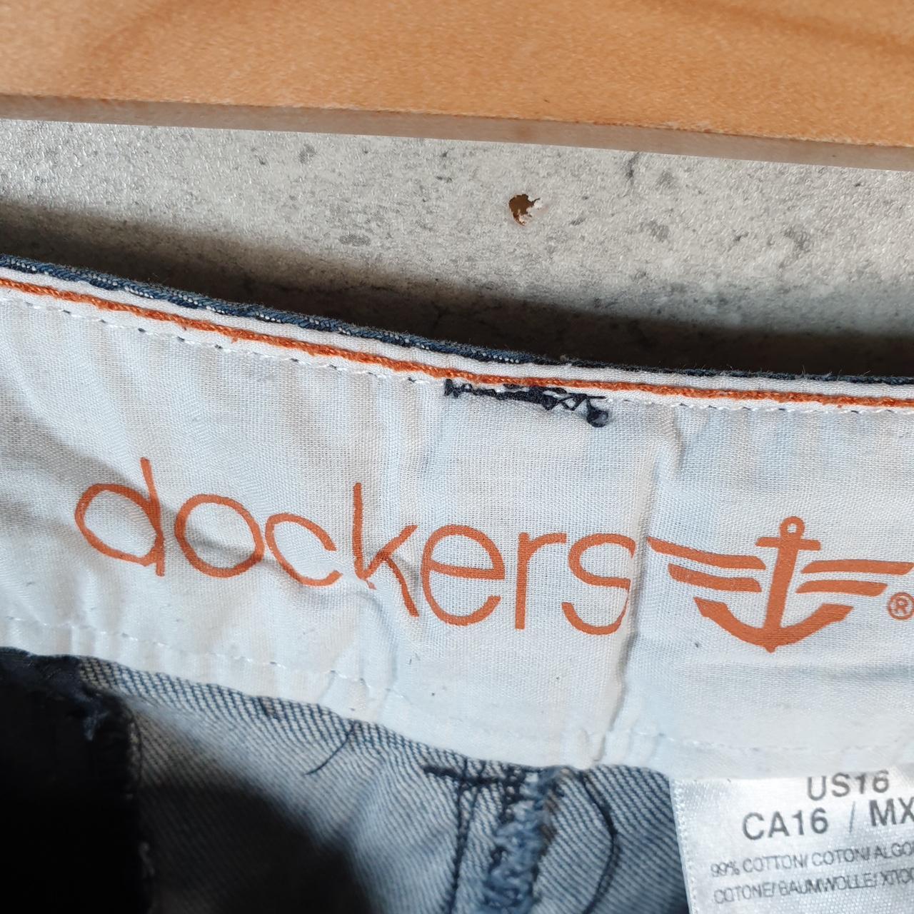 Vintage Dockers Chino Shorts Jorts Cargo Womens W36 Blue Baggy Cotton