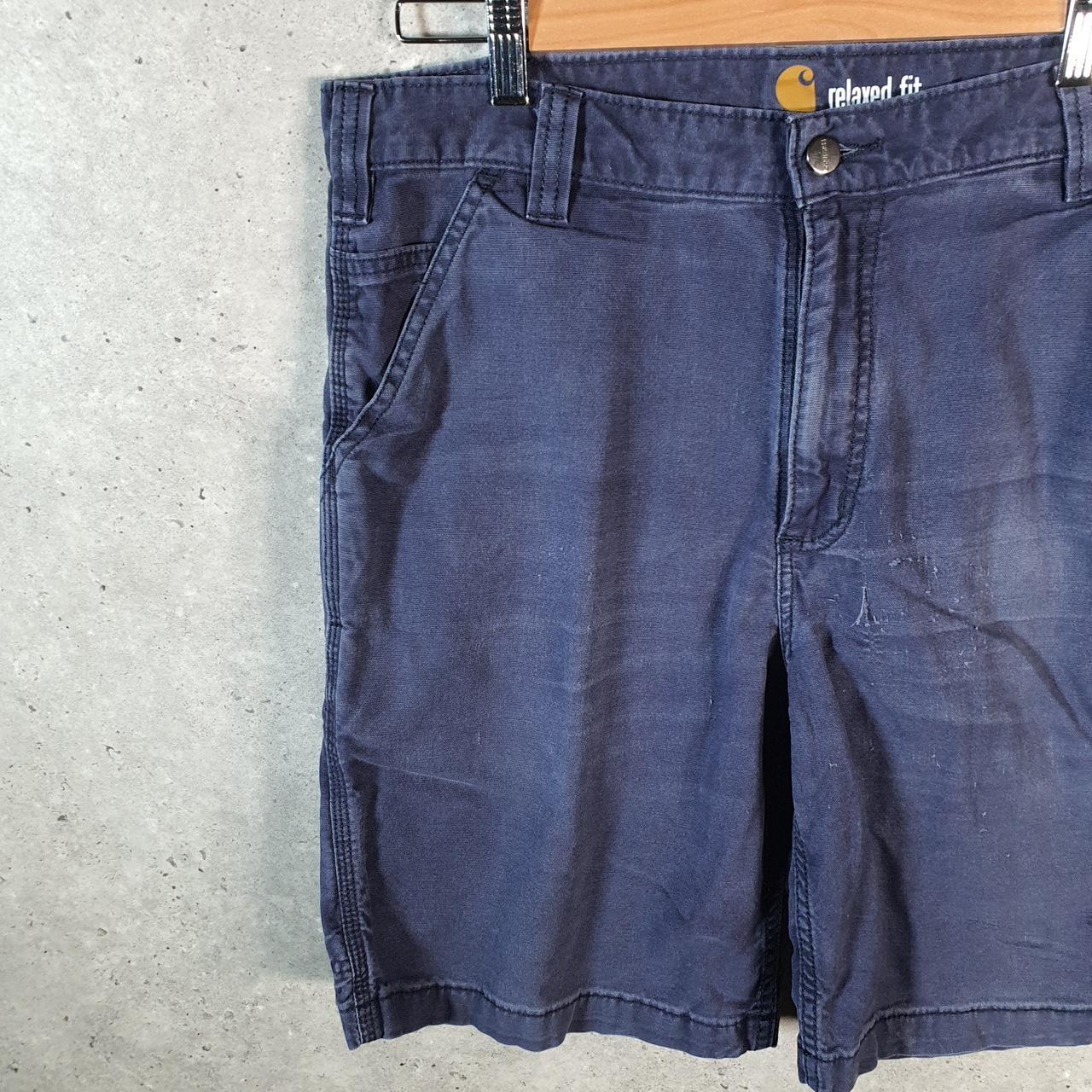 Vintage Carhartt Baggy Carpenter Shorts Jorts Cargo Men’s W34 Navy Blue Relaxed Fit Workwear A4849