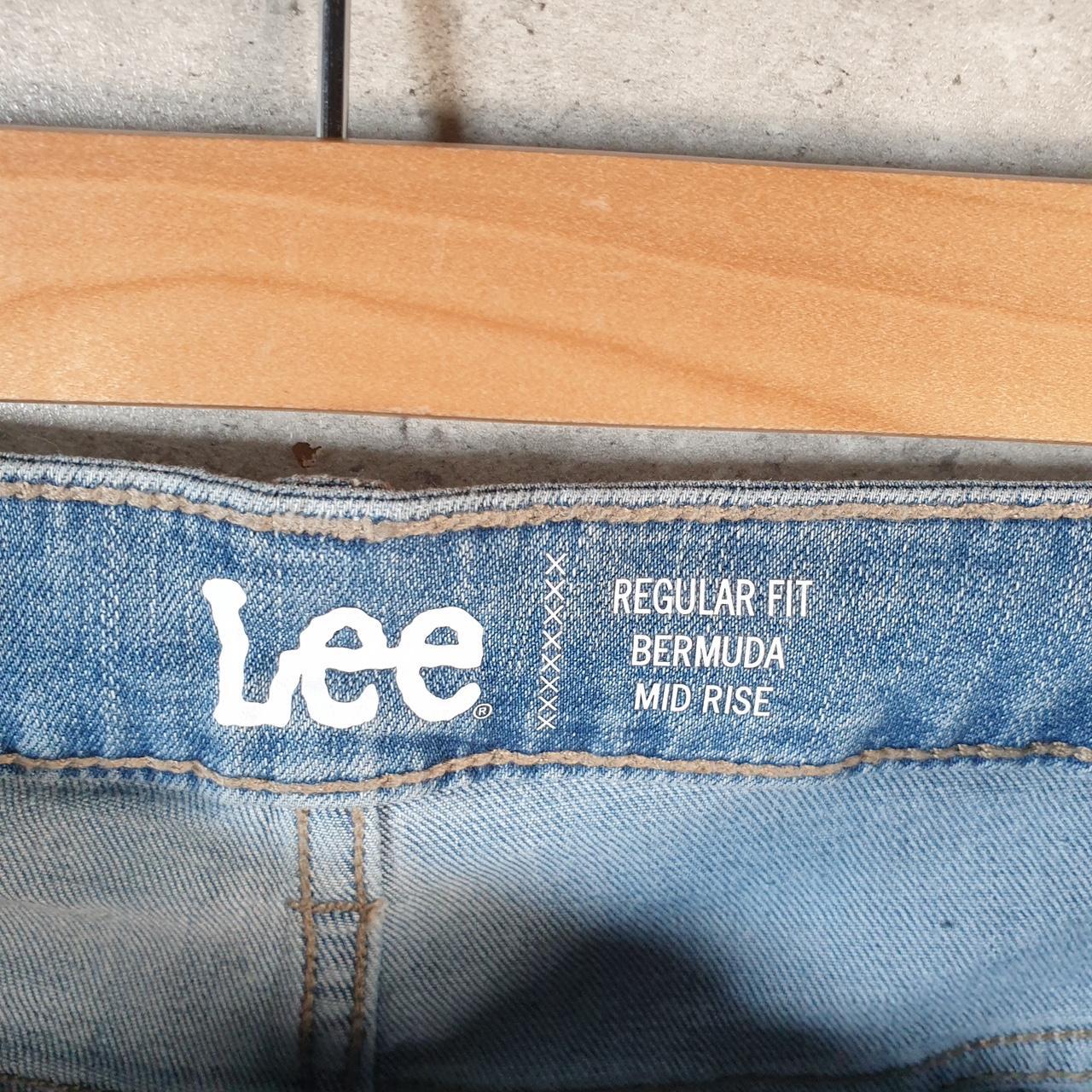 Vintage Lee Baggy Shorts Jorts Cargo Womens W34 Blue Relaxed Denim