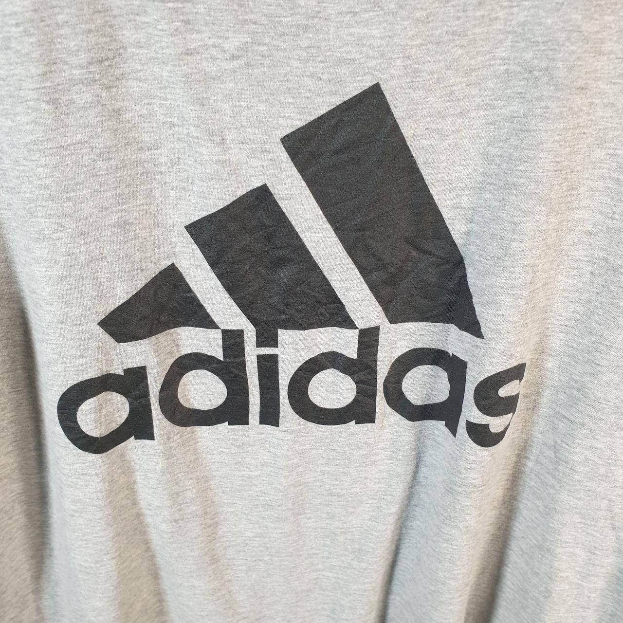 Vintage Adidas Amplifier T Shirt Men’s Large Grey Three Stripes Logo Athletic