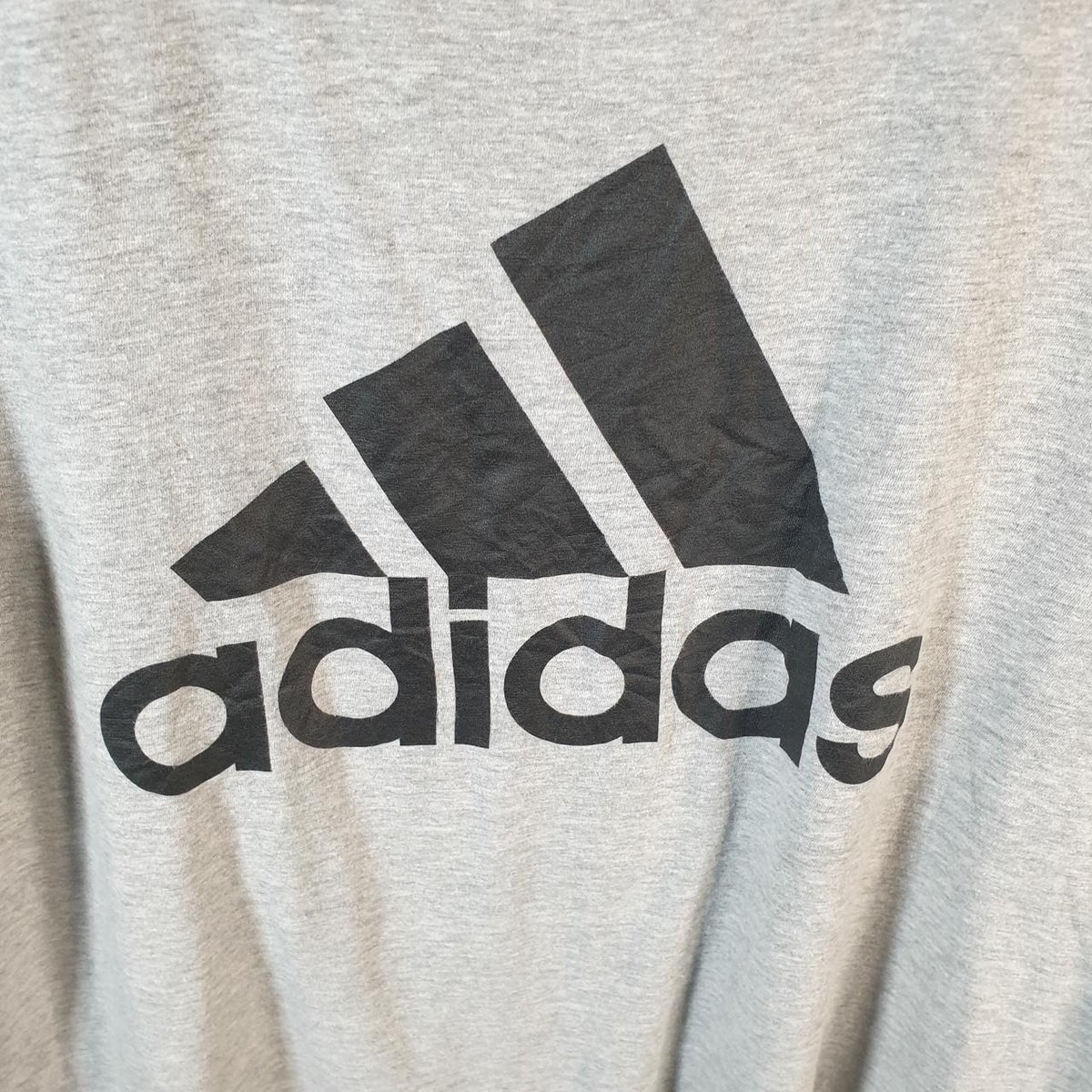 Vintage Adidas Amplifier T Shirt Men’s Large Grey Three Stripes Logo Athletic