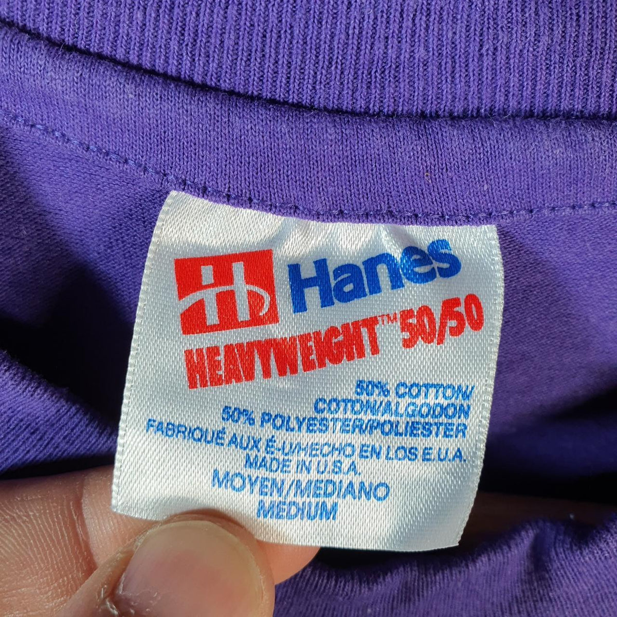 Vintage Hanes The Carolinas Flowers Birds 90s USA Single Stitch T Shirt Men’s Medium Purple C9372