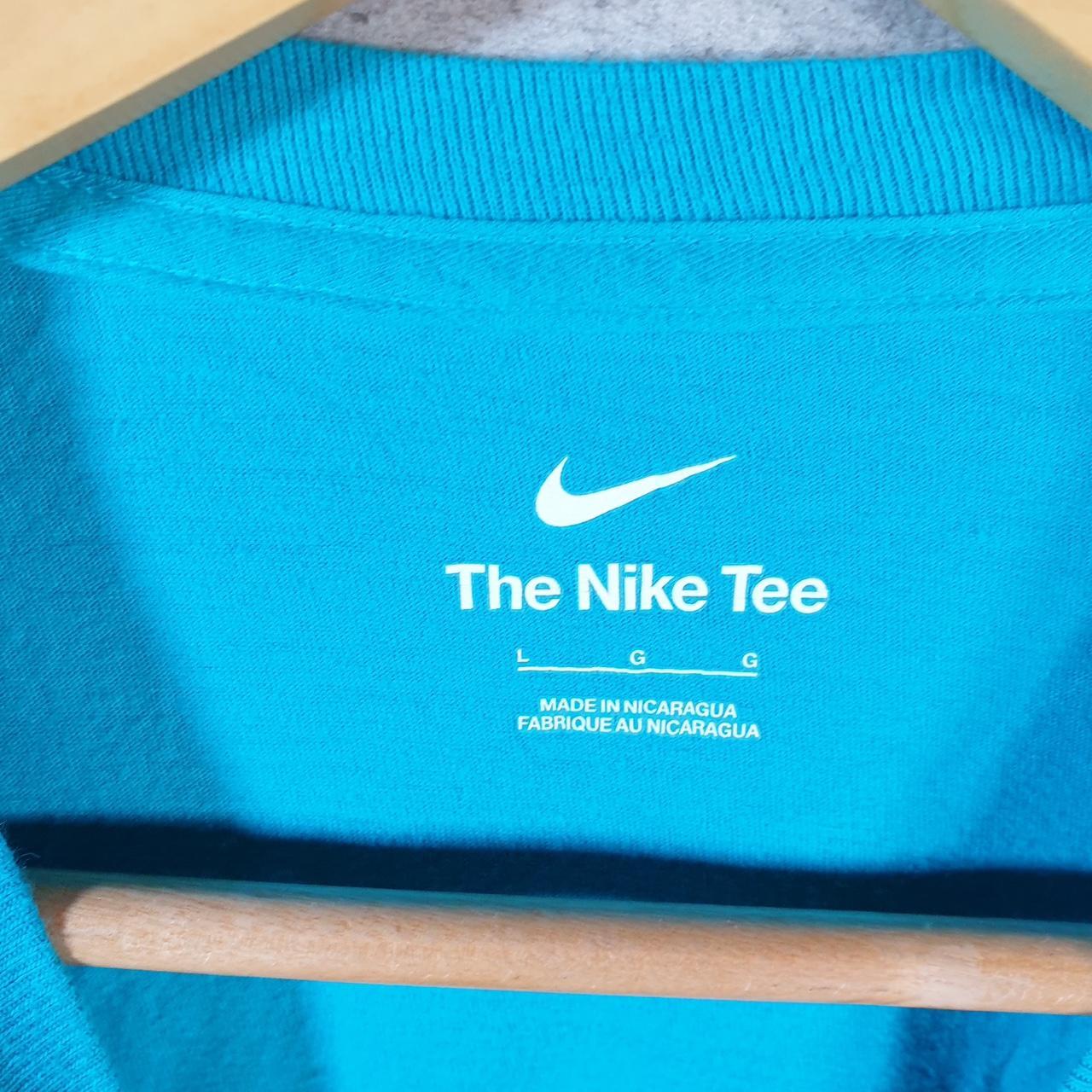 Vintage Nike T Shirt Men’s Large Blue Printed Single Swoosh Logo Athletic C8240