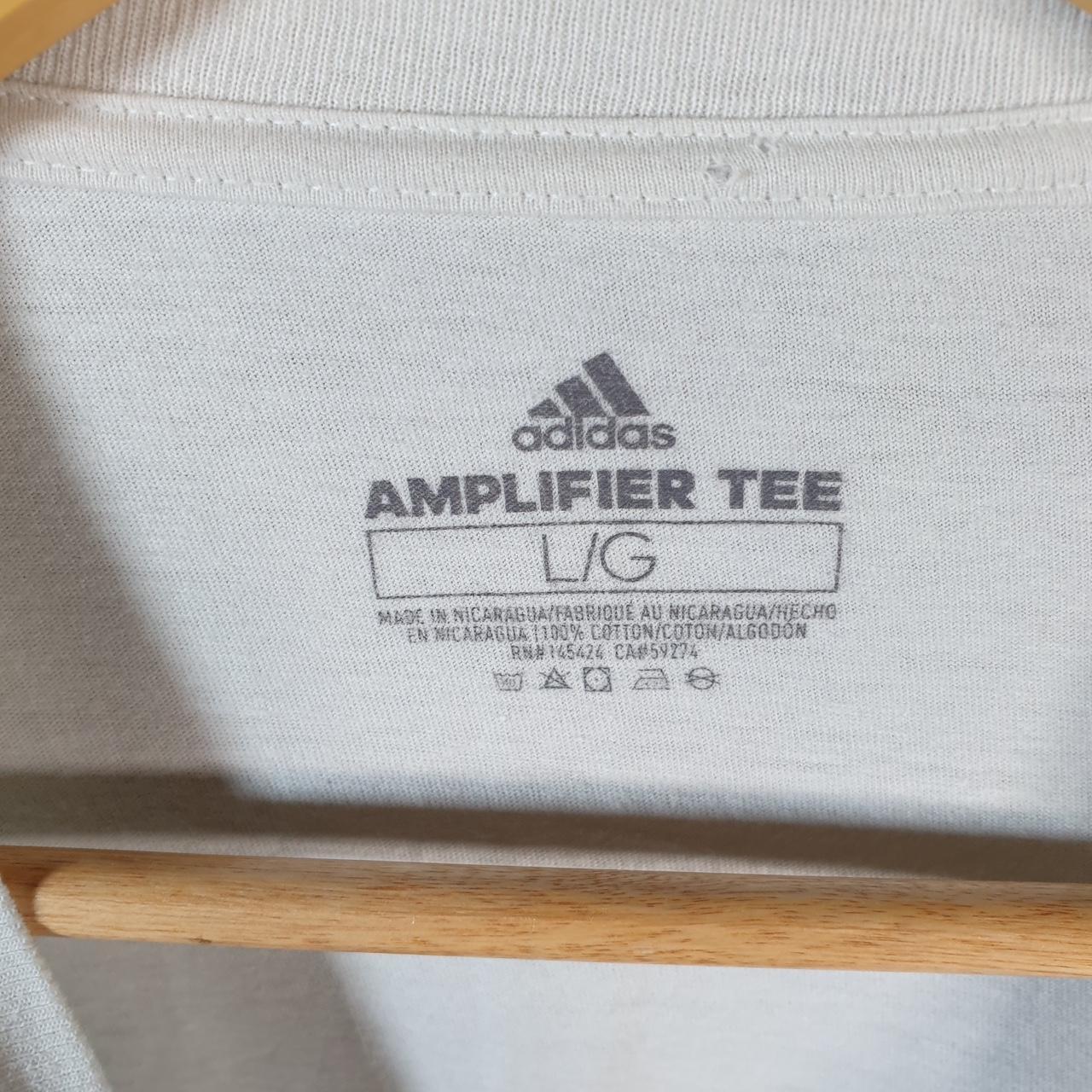 Vintage Adidas Amplifier T Shirt Shirt Men’s Large White Three Stripes Logo Athletic C9604