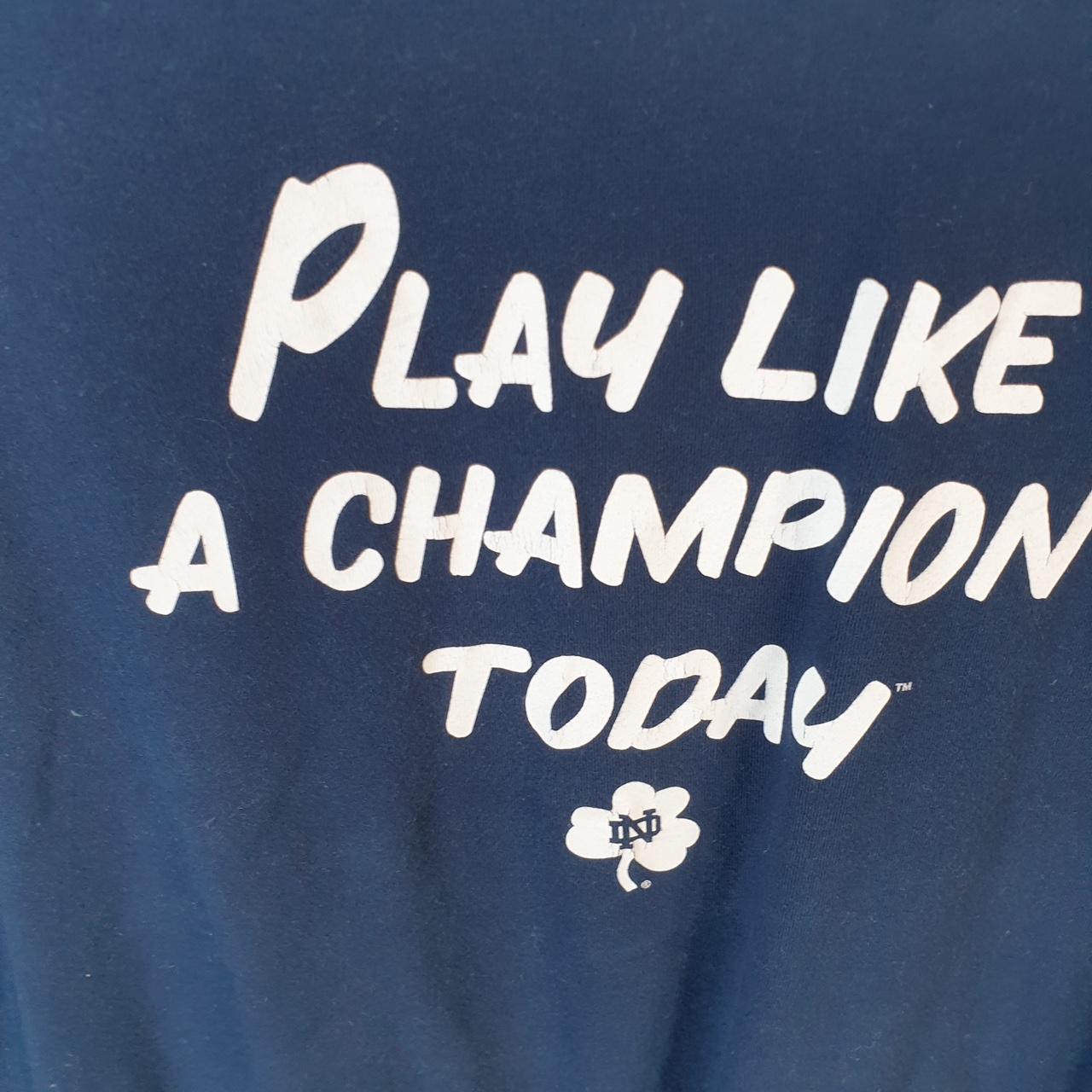 Vintage Adidas Play Like A Champion T Shirt Womens Large Blue Three Stripes Logo Athletic