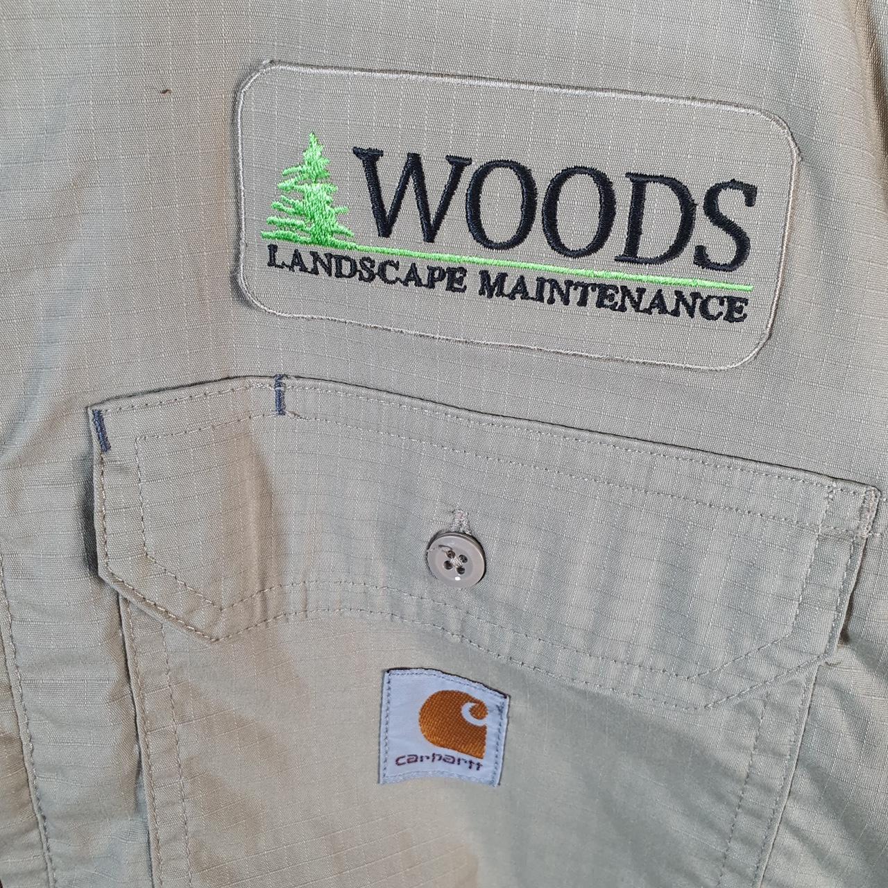 Vintage Carhartt Shirt Button Down Mens XL Brown Short Sleeve Chore Utility Relaxed - Big Fish Vintage