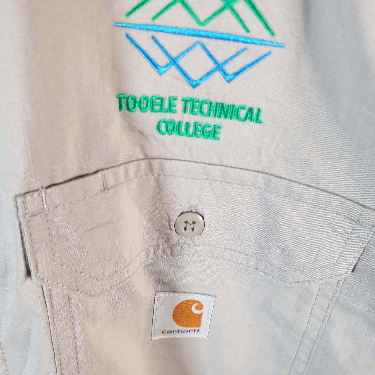 Vintage Carhartt Shirt Button Down Mens XL Grey Short Sleeve Chore Utility Relaxed