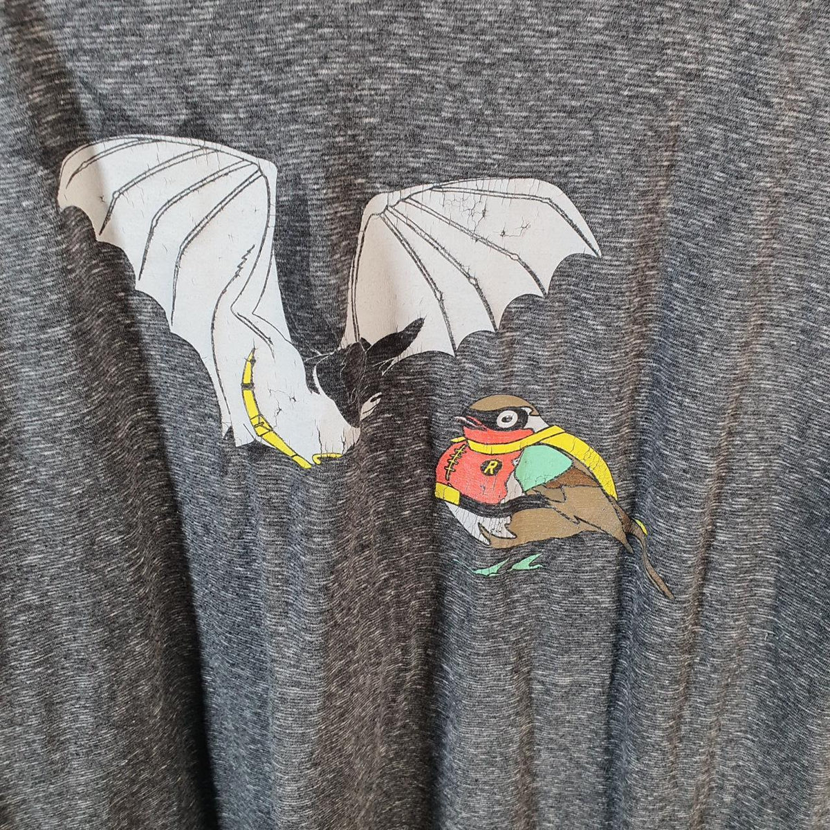 Vintage Batman & Robbin T Shirt Men’s Large Grey Graphic Cartoon