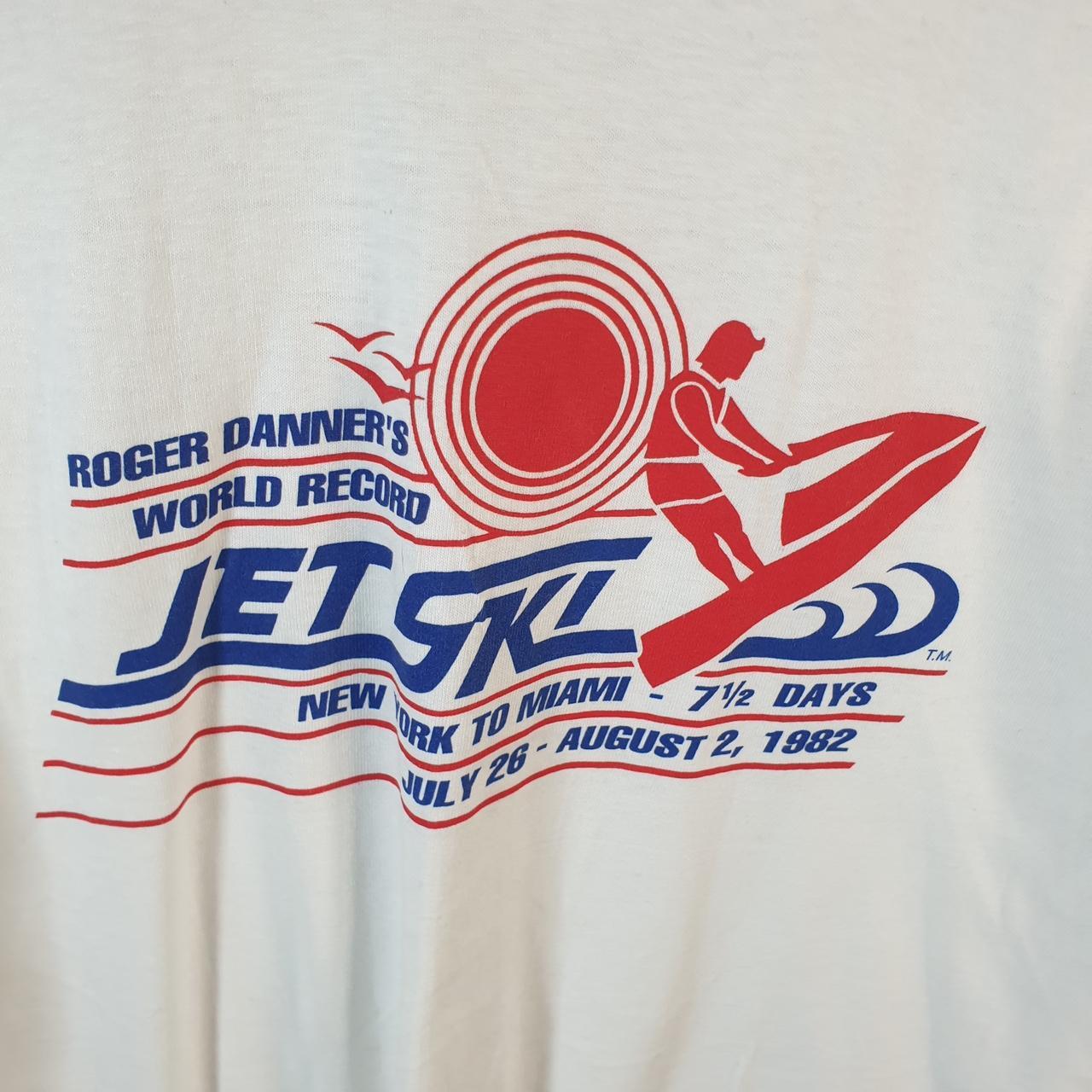 Vintage Fruit of the Loom Jet Ski Miami Roger Danner 1982 Single Stitch T Shirt Men’s Medium White