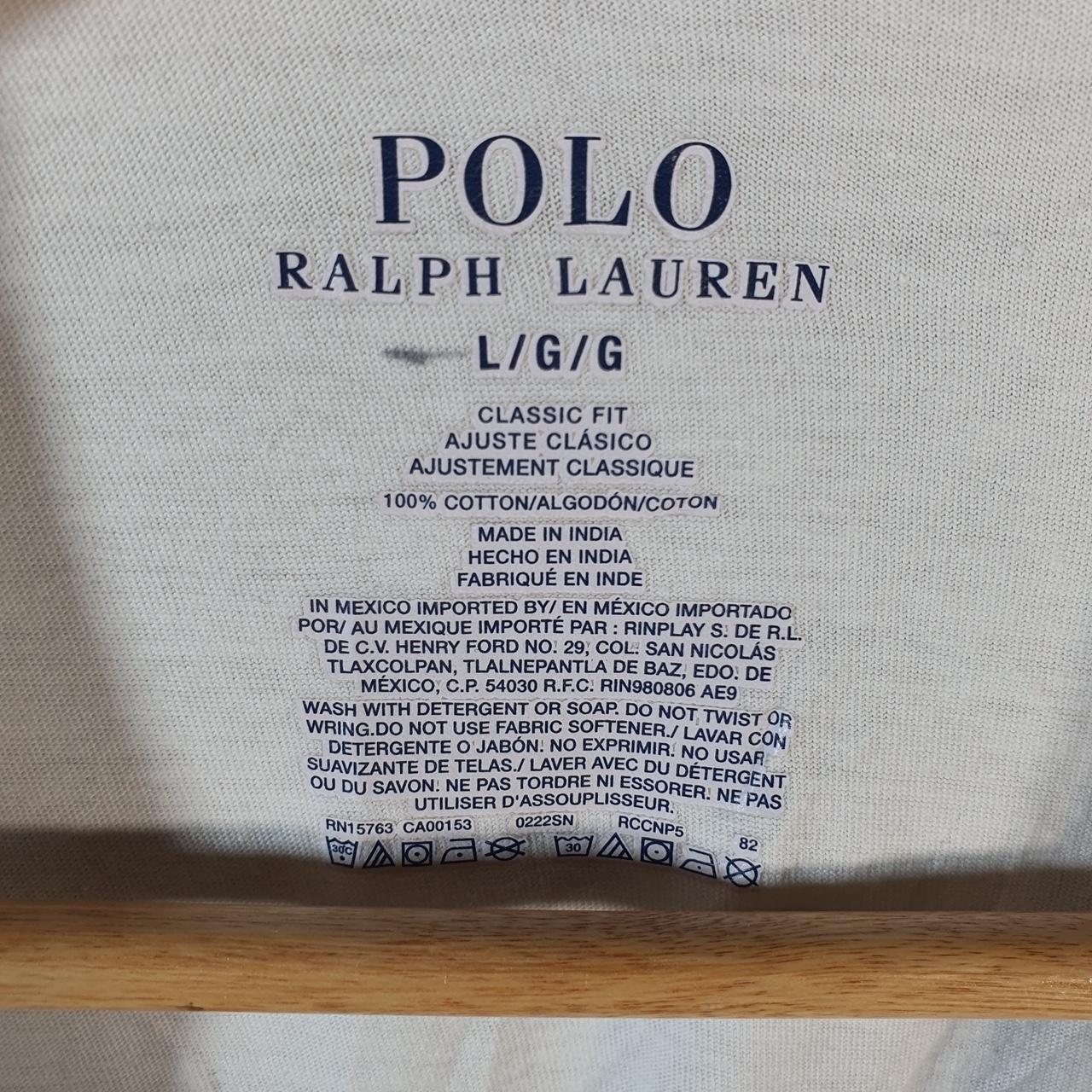 Vintage Ralph Lauren Polo T Shirt Men’s Large White Embroidered Pony Classic Fit C9101