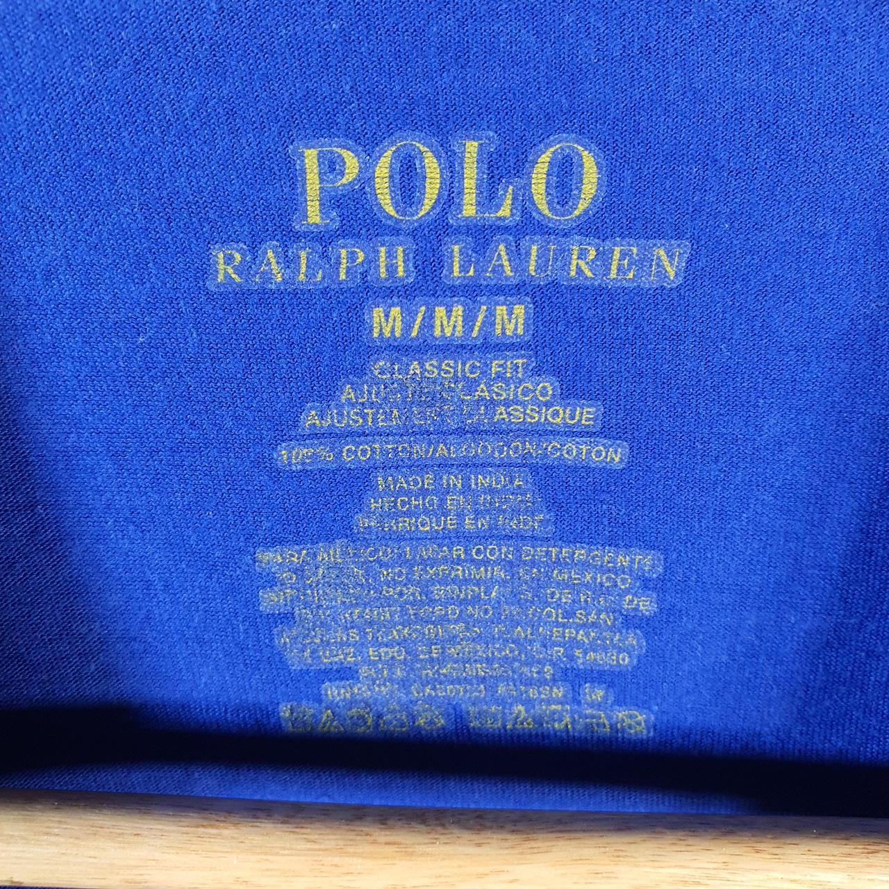 Vintage Ralph Lauren Polo T Shirt Men’s Medium Blue Embroidered Classic Fit Pony C9131