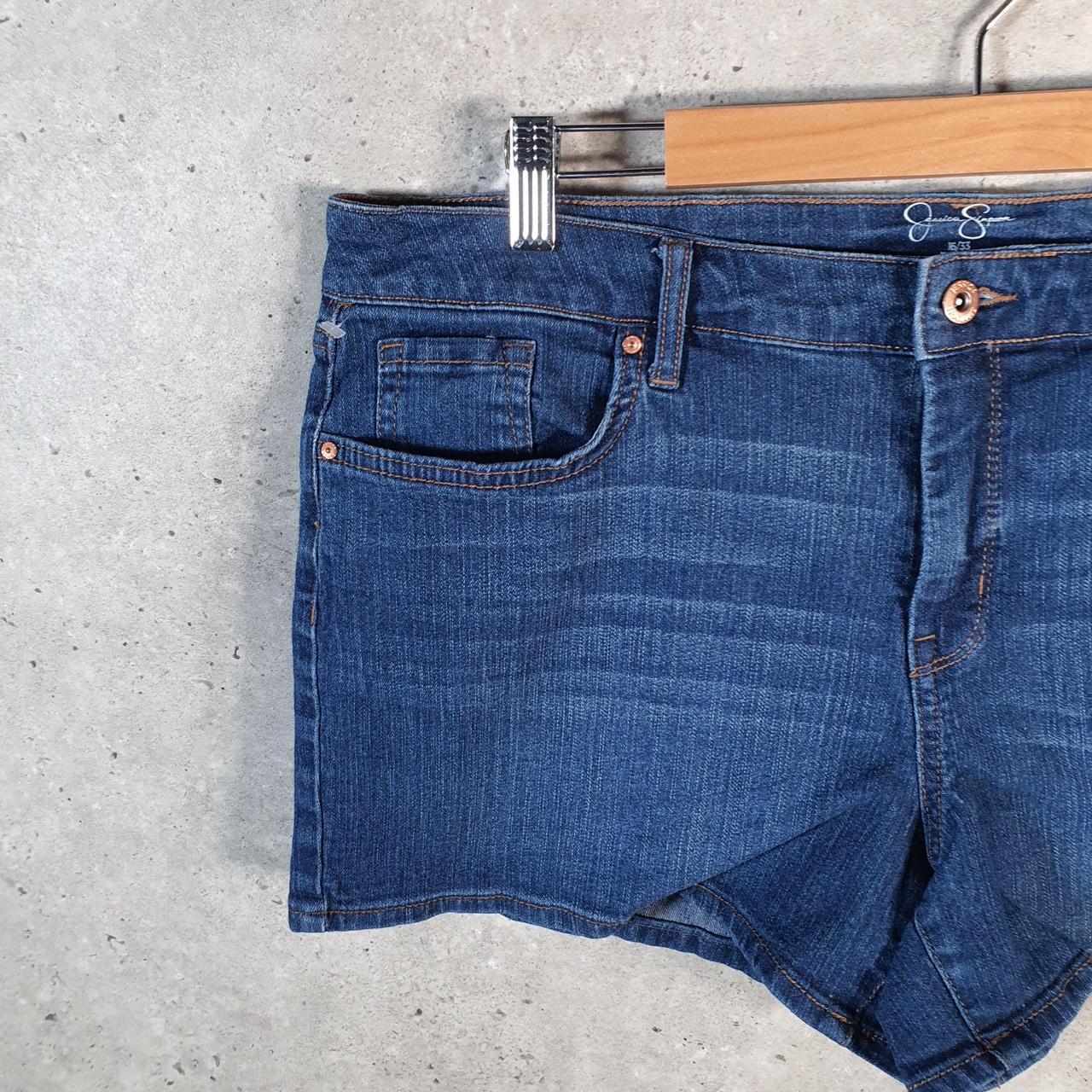 Vintage Jessica Simpson Baggy Shorts Jorts Cargo Womens W36 Blue Relaxed Denim