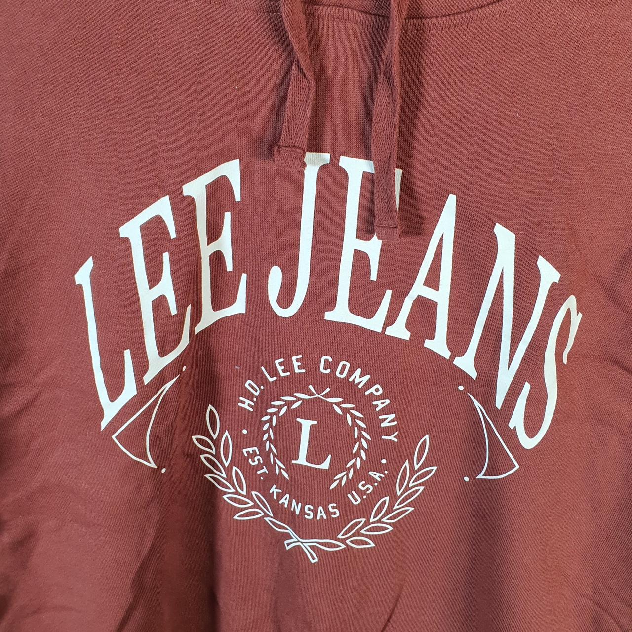 Vintage Lee Jeans Hoodie Men’s Small Burgundy Pullover