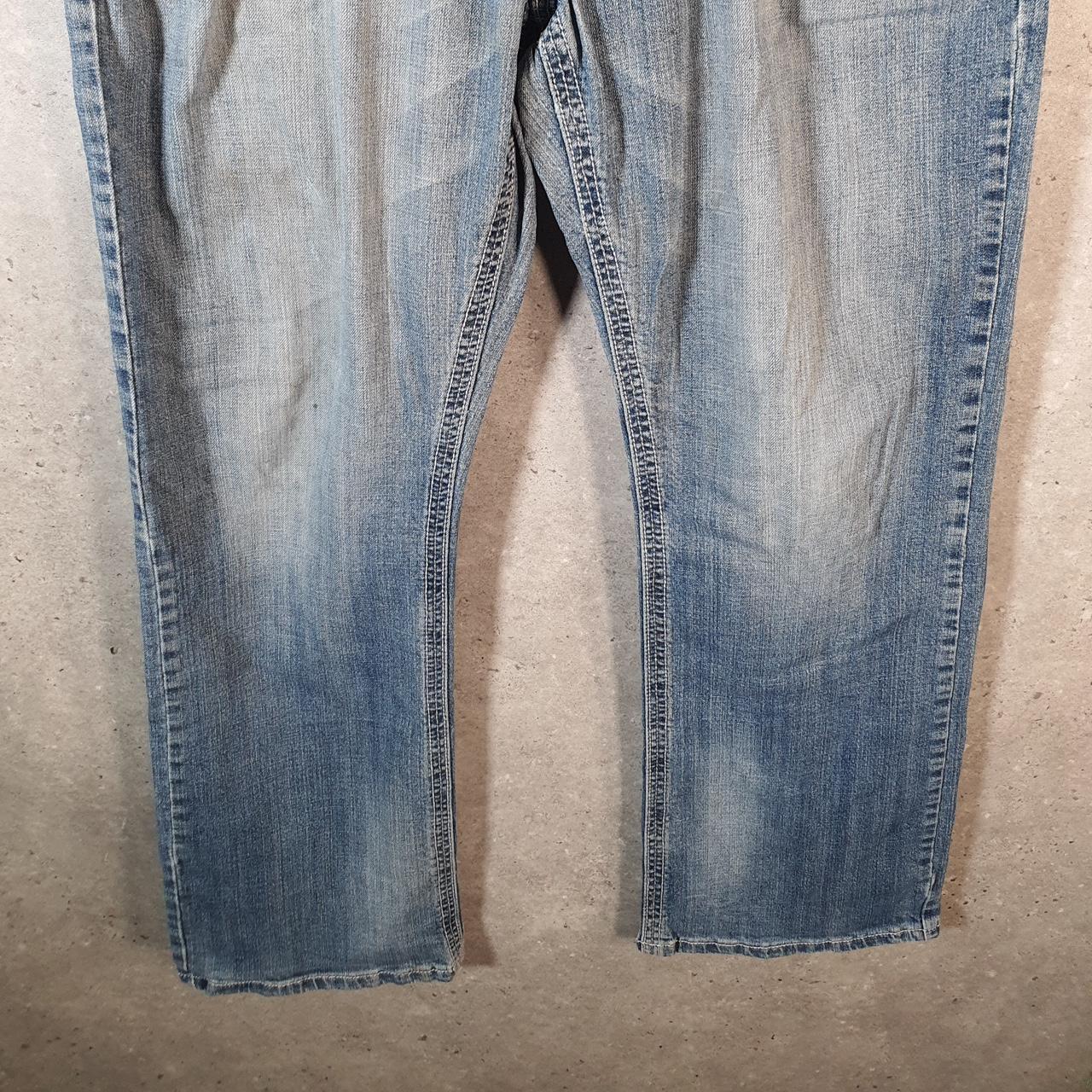 Vintage Axel Baggy Y2K Hip Hop Jeans Mens W33 L32 Blue Embroidered Denim Big Fish Vintage