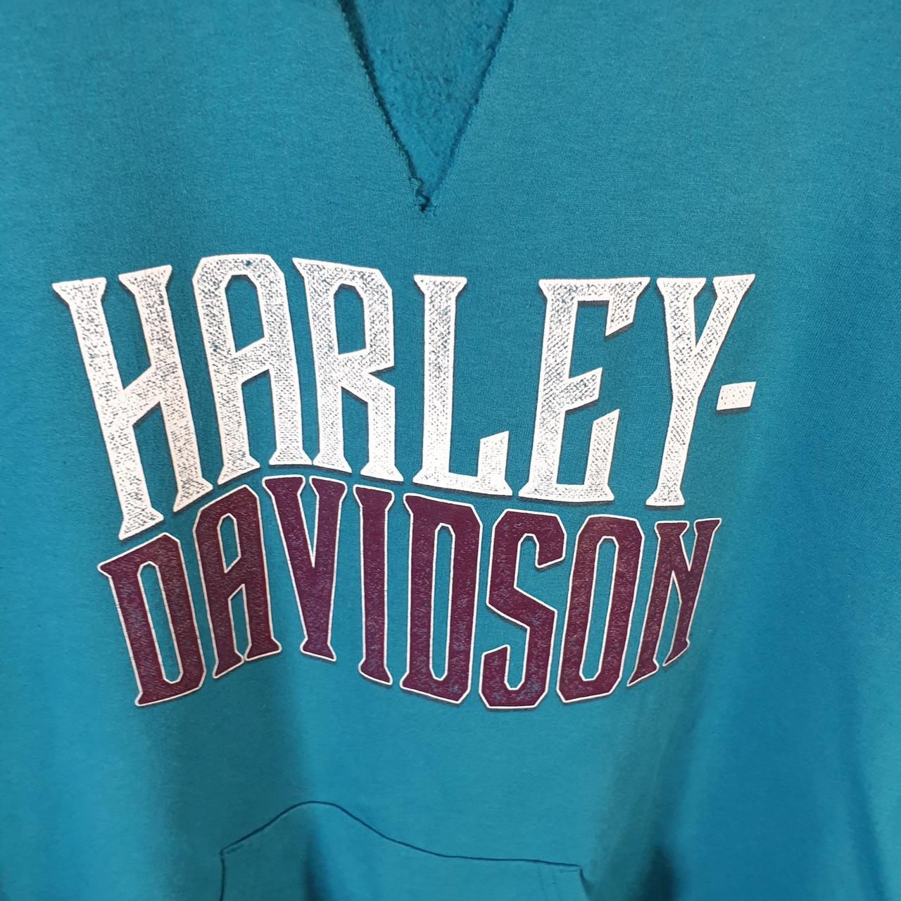 Vintage Harley Davidson Orlando Hoodie Womens 2XL Blue Motorcycle USA