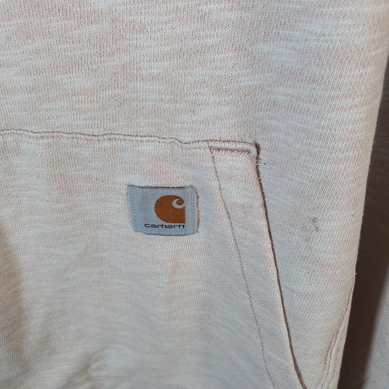 Vintage Carhartt Hoodie Womens Large Pink Pullover Blank Sweatshirt USA Relaxed Fit