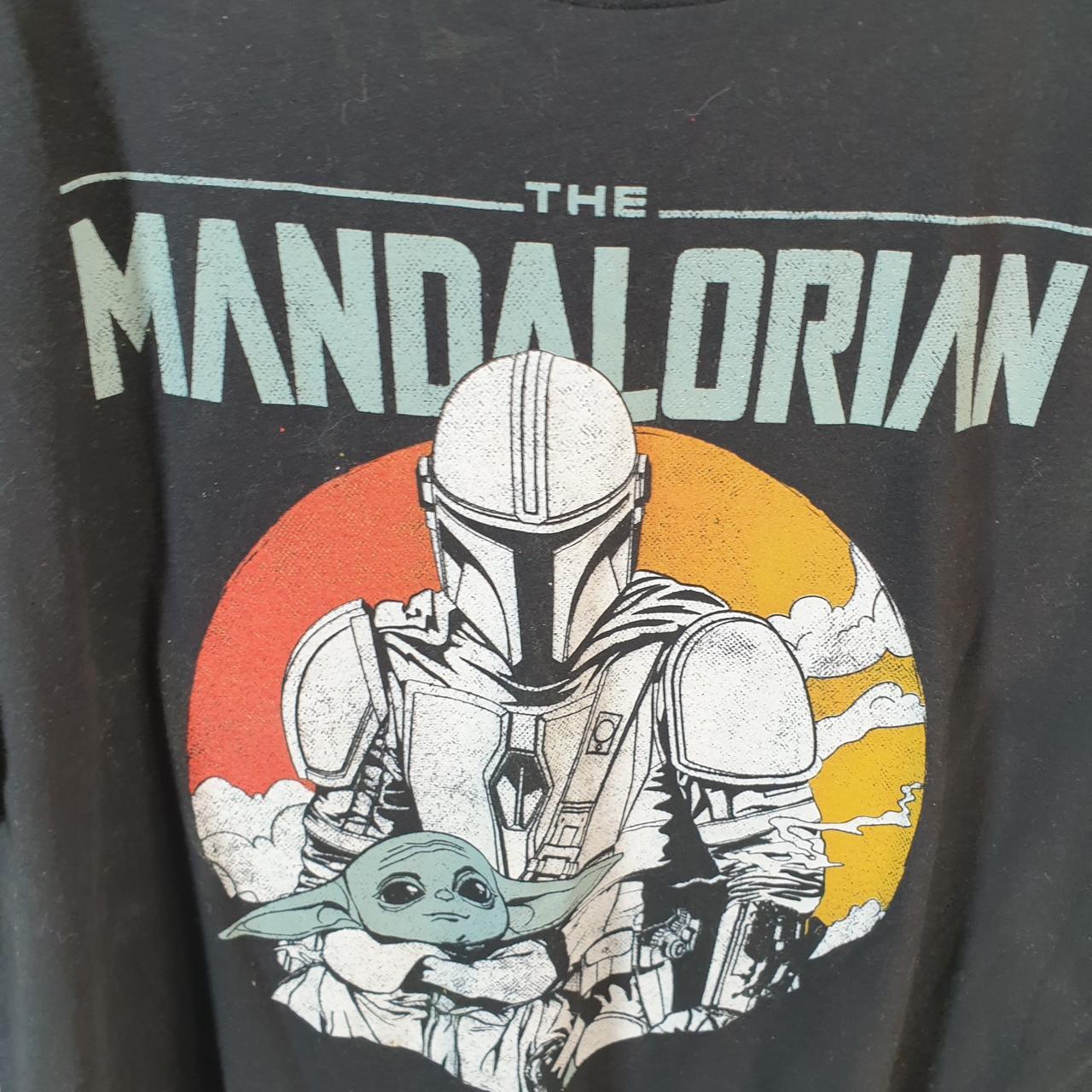 Vintage Star Wars The Mandolorian T Shirt Men’s XL Black Logo Graphic Spellout