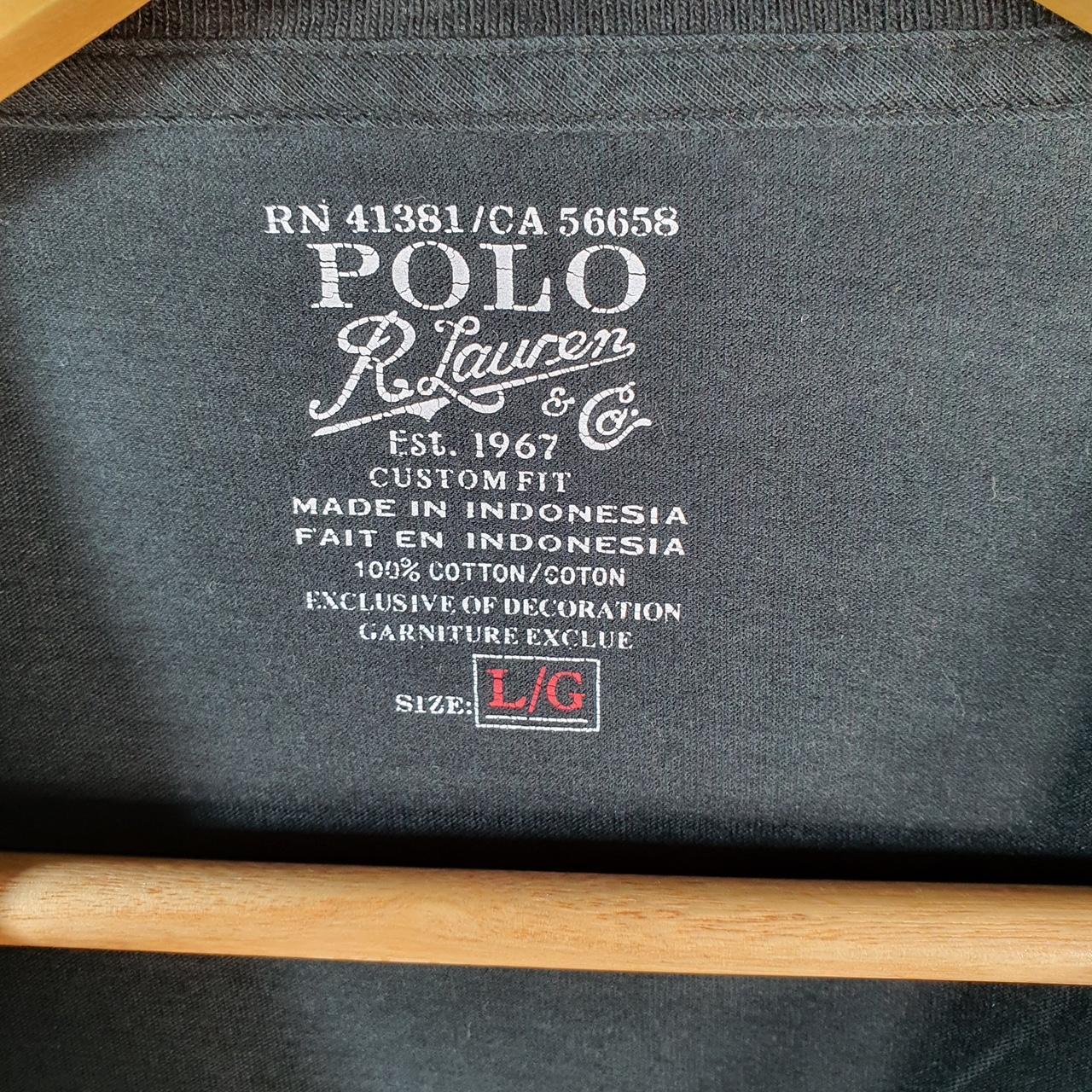 Vintage Ralph Lauren Polo Sport T Shirt Men’s Large Black Custom Fit Embroidered Pony C8692