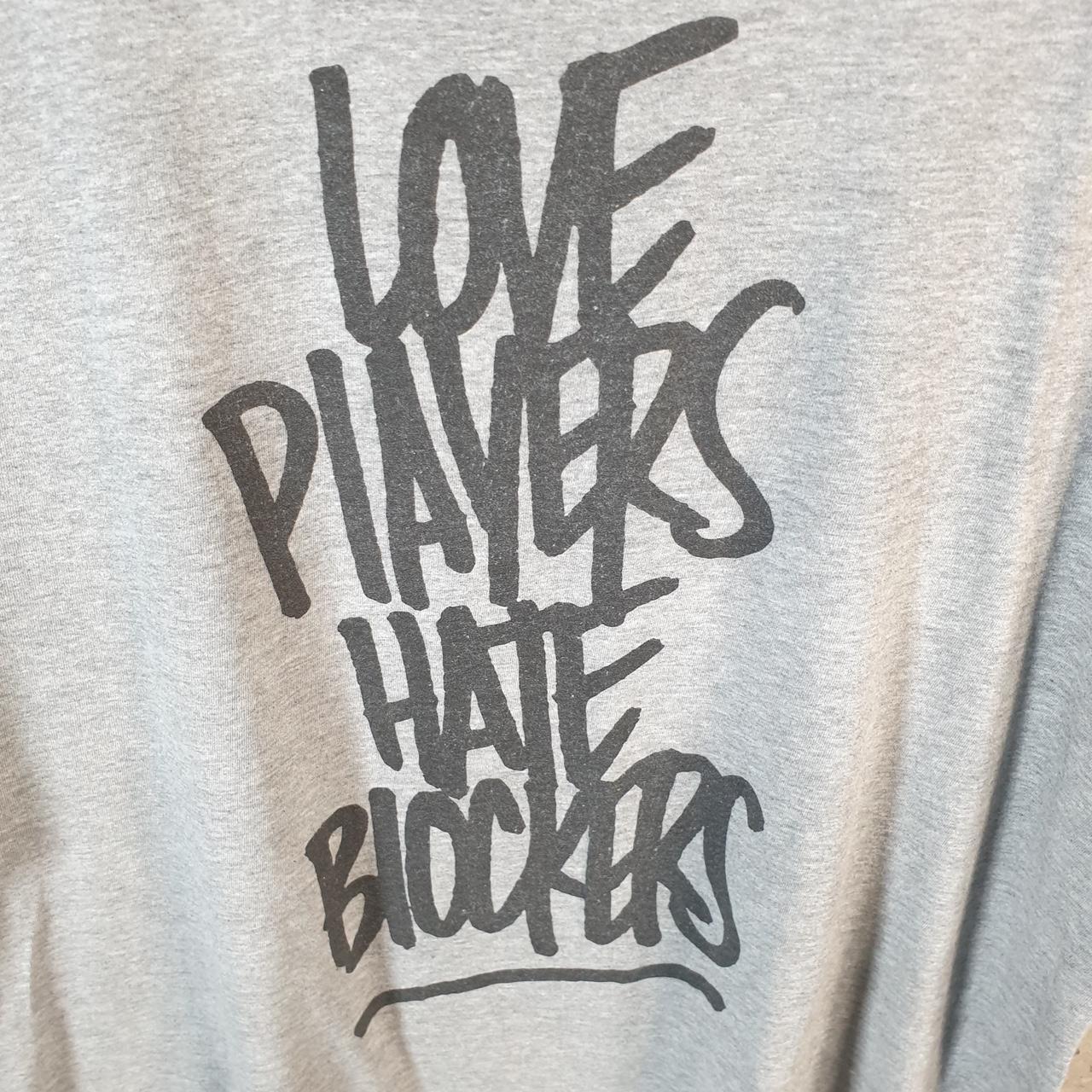 Vintage Nike Love Players Hate Blockers T Shirt Men’s XL Grey Logo Swoosh Athletic