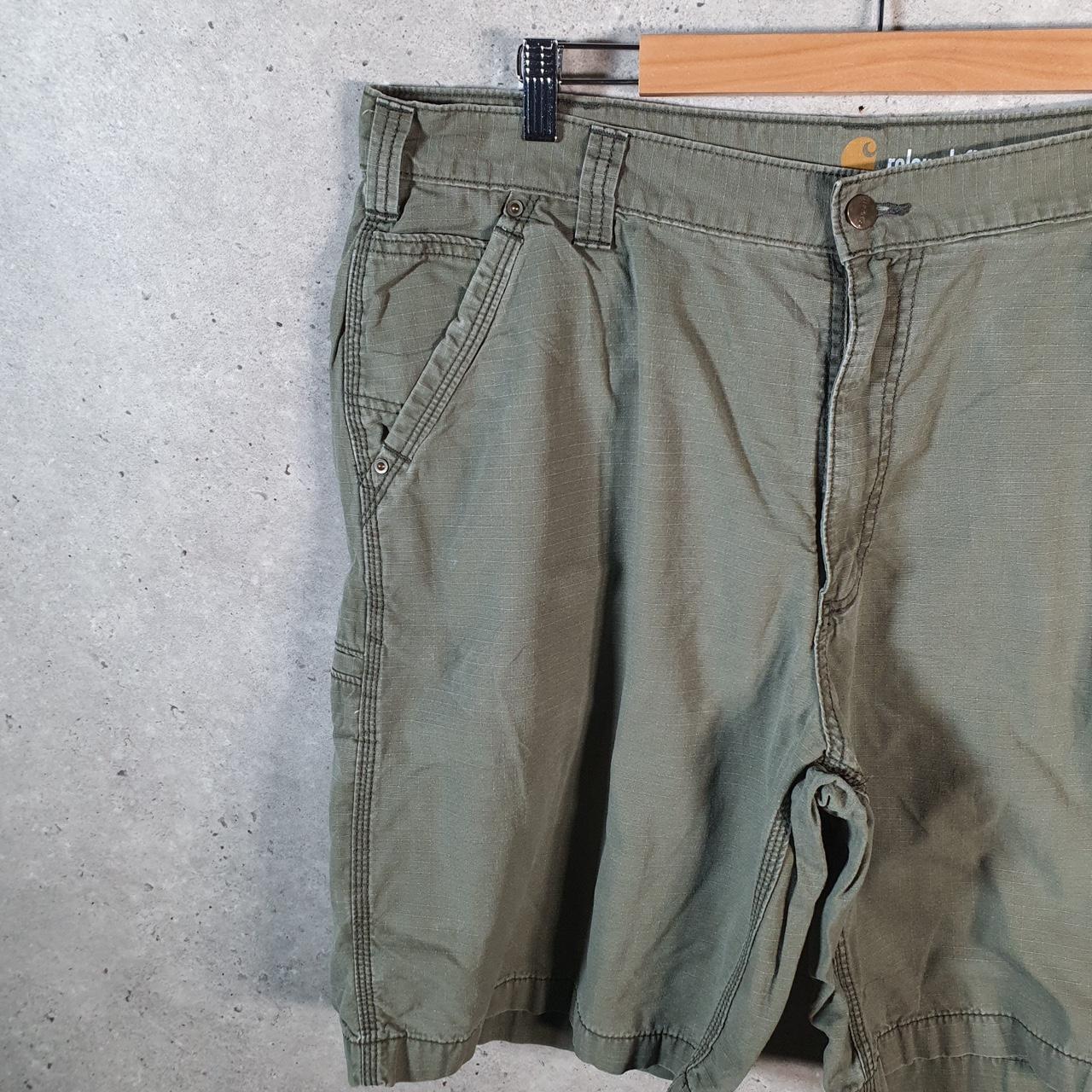 Vintage Carhartt Baggy Carpenter Shorts Jorts Cargo Men’s W40 Green Relaxed Fit Workwear A4842