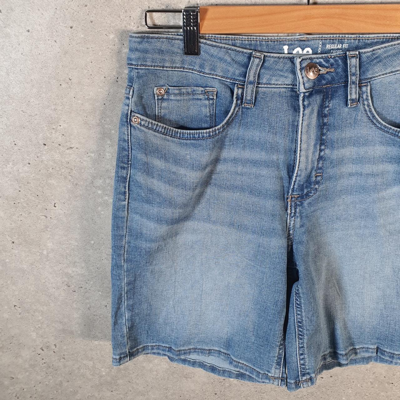 Vintage Lee Baggy Shorts Jorts Cargo Womens W28 Blue Denim Relaxed Cargo