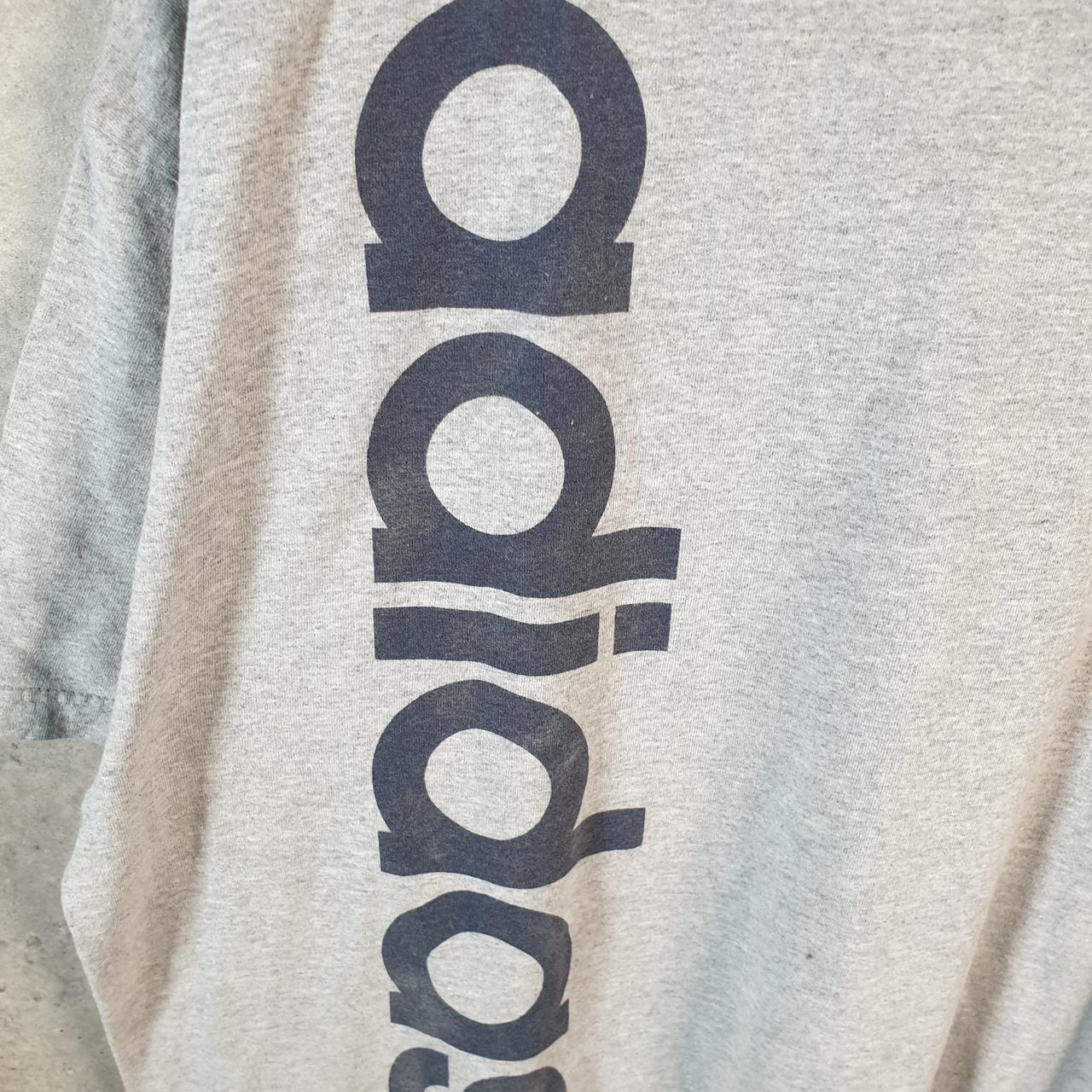 Vintage Adidas Spellout T Shirt Men’s 2XL Grey Three Stripes Logo Athletic