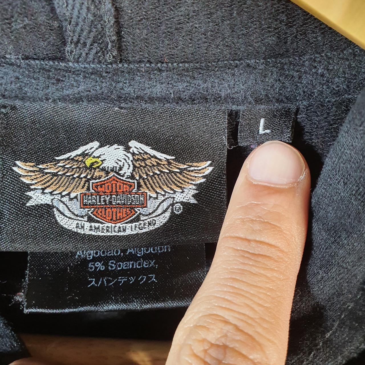 Vintage Harley Davidson Angel Wings Hoodie Womens Large Black Full Zip USA