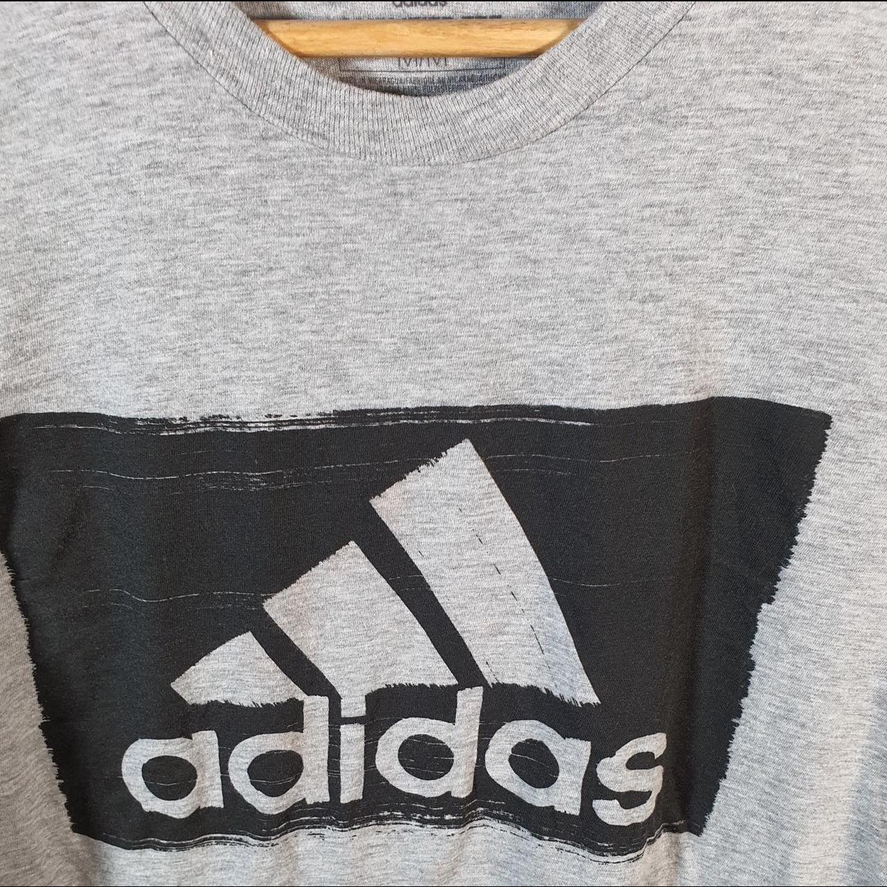 Vintage Adidas Amplifier T Shirt Men’s Medium Grey Three Stripes Logo Athletic