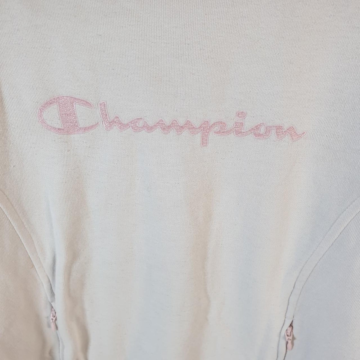 Vintage Champion Sweatshirt Womens XS Pink Spellout Pullover