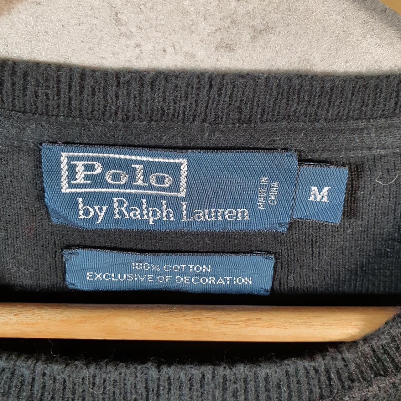 Vintage Ralph Lauren Polo Heavyweight Sweatshirt Men’s Medium Black Pullover Pony C8845