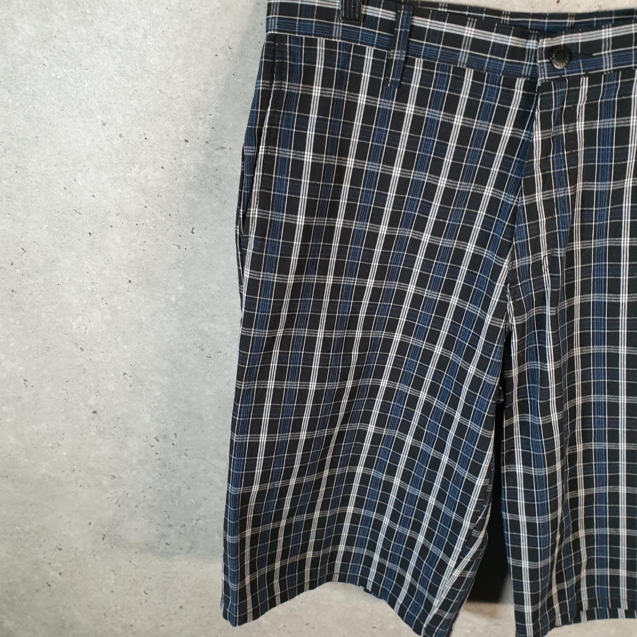 Vintage Dickies Baggy Chino Shorts Jorts Cargo Mens W34 Black Checkered Loose Fit