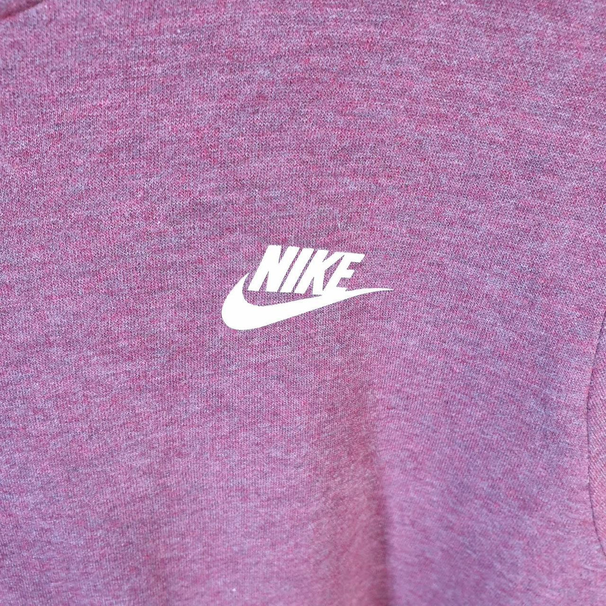 Vintage Nike Club Spellout Hoodie Womens Large Burgundy Swoosh Y2K Pullover