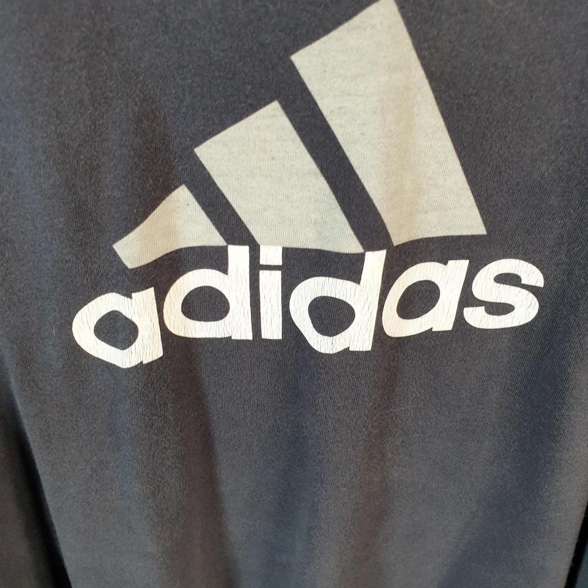 Vintage Adidas Spellout T Shirt Men’s XL Black Three Stripes Athletic