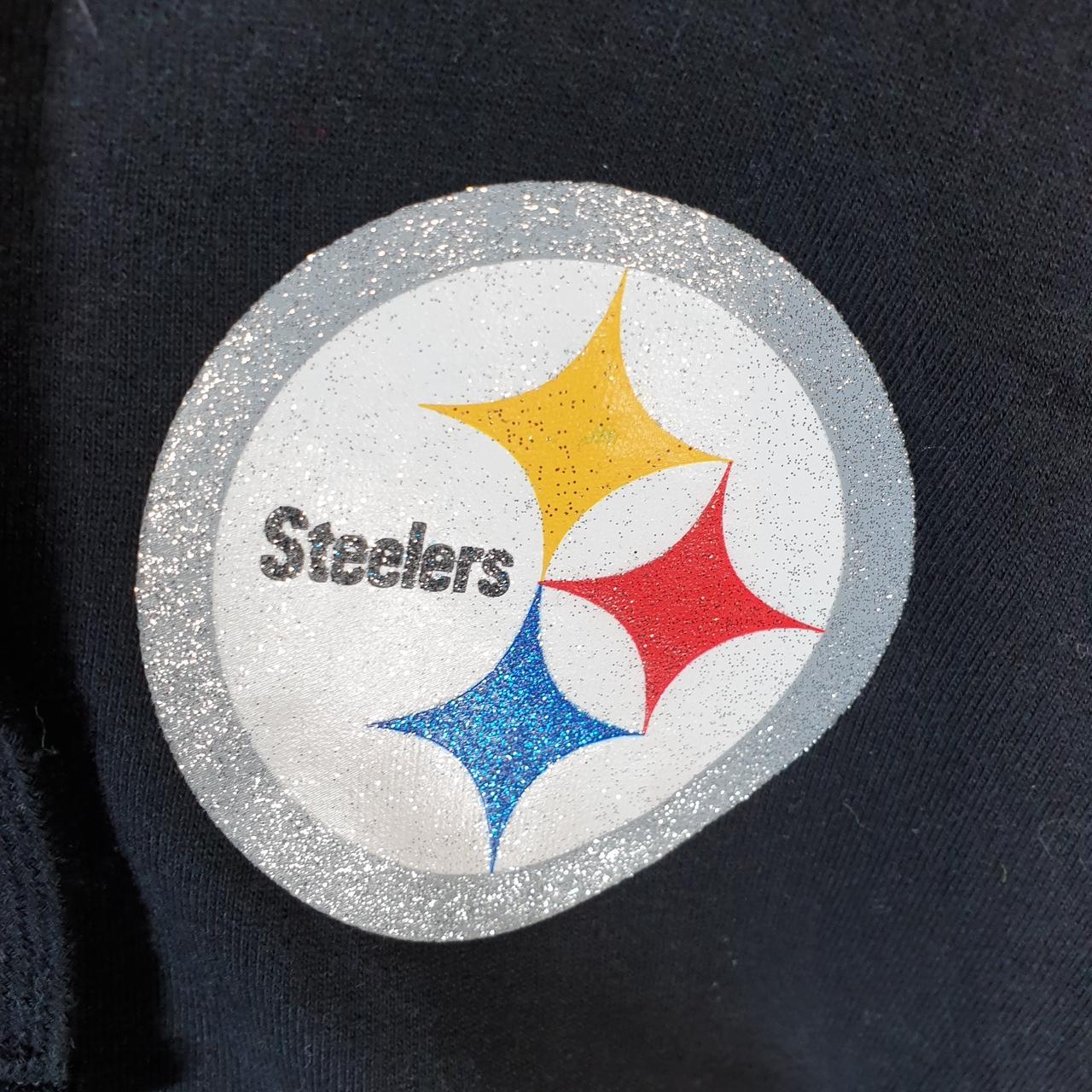 Vintage NFL Pittsburgh Steelers Hoodie Womens Large Black USA Pro Sport