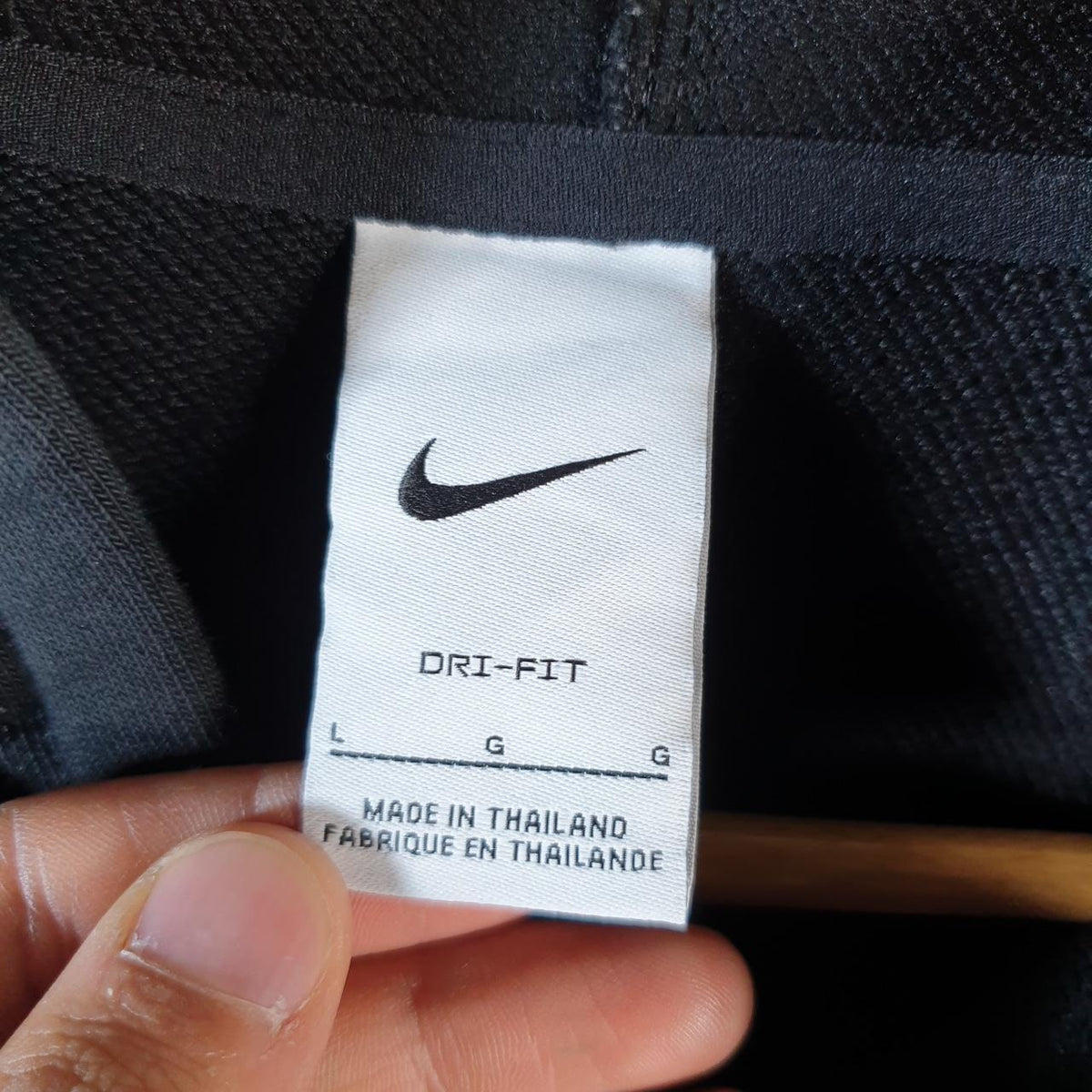 Vintage Nike Dri Fit Hoodie Womens Large Black Swoosh Y2K Pullover Sweatshirt Logo