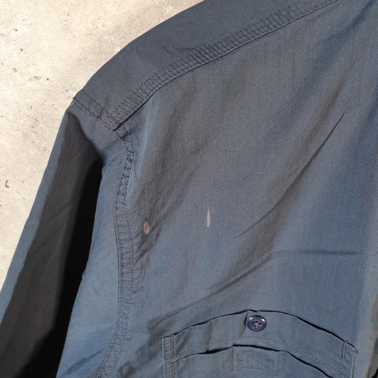 Vintage Carhartt Shirt Button Down Mens Large Navy Blue Short Sleeve Utility Relaxed Fit