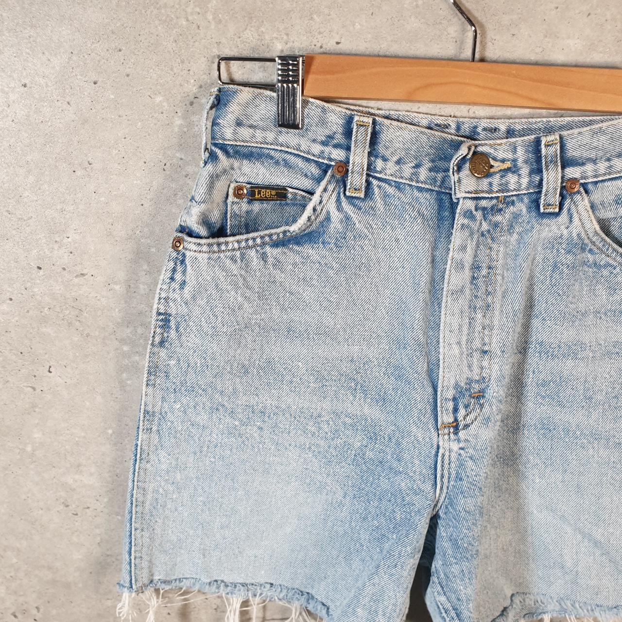 Vintage Lee Baggy Shorts Jorts Cargo Womens W26 Blue Denim Relaxed Cargo